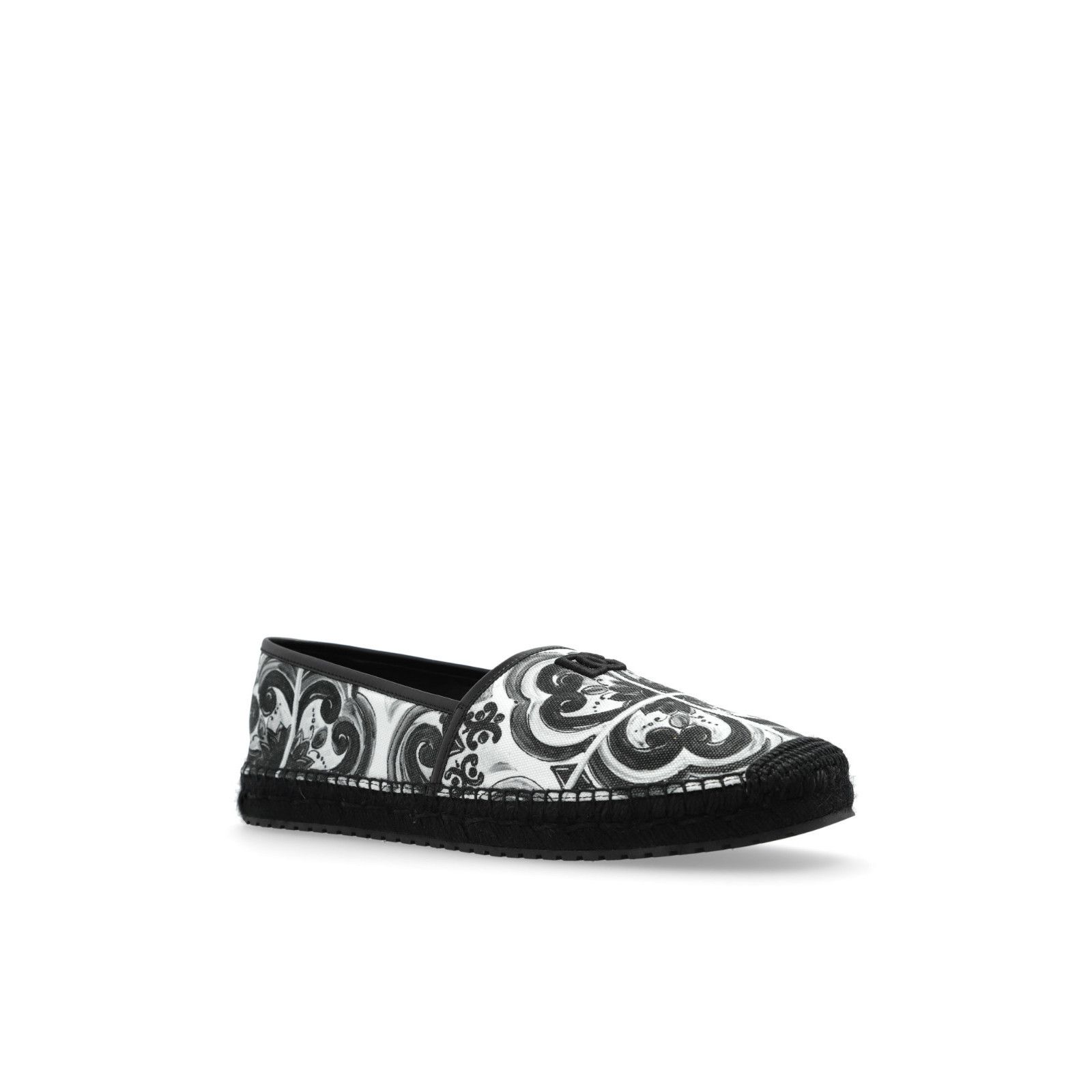 DOLCE&GABBANA Majolica Black White Espadrilles New & Authent