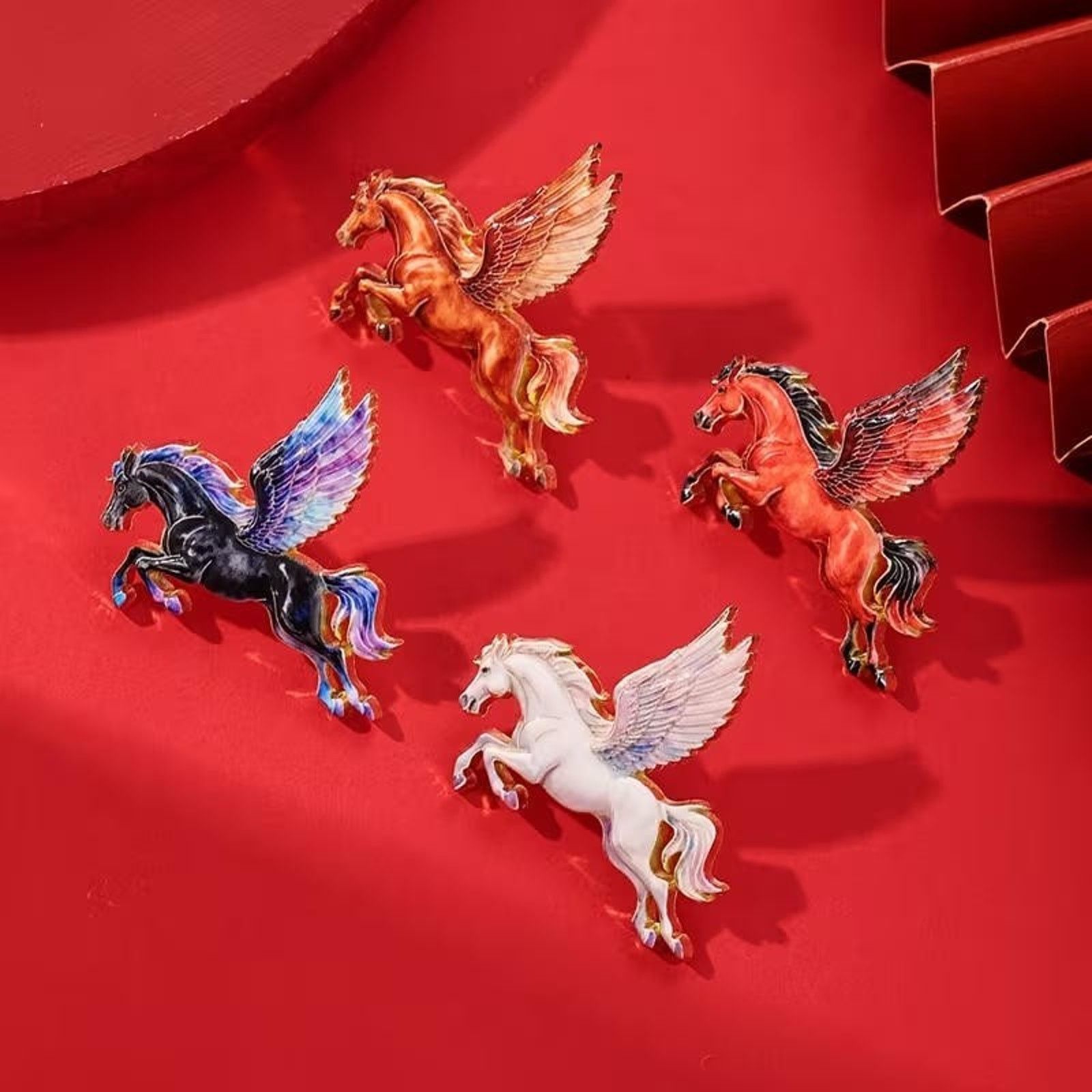 Other 4 pcs Pegasus Horse Enamel Brooch Clutch Pin Size ONE SIZE - 2 Thumbnail