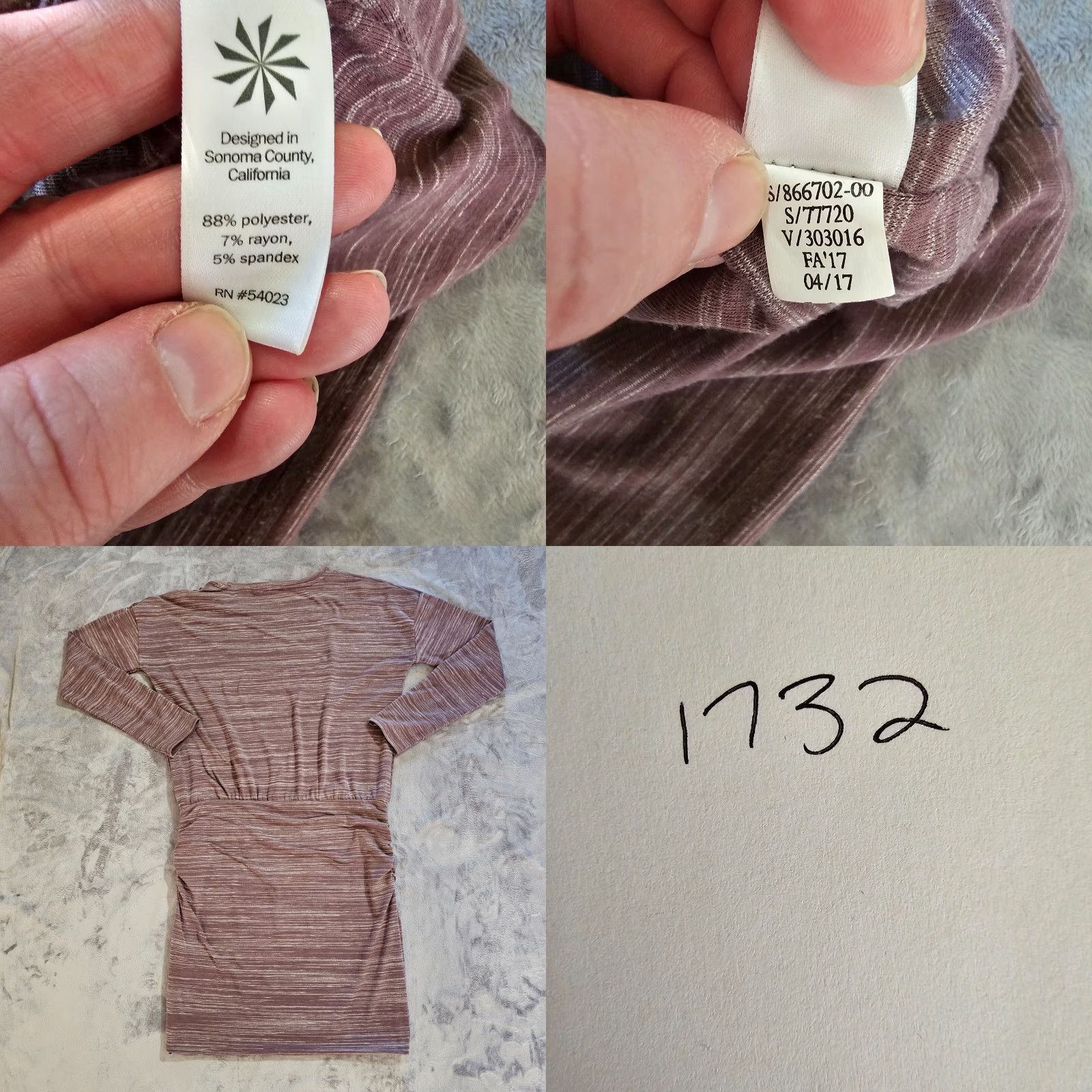 Athleta Athleta Dress Womens Small Purple Drop Waist Knit Long Sleeve Casual Stretchy Shirt Size S / US 4 / IT 40 - 8 Thumbnail