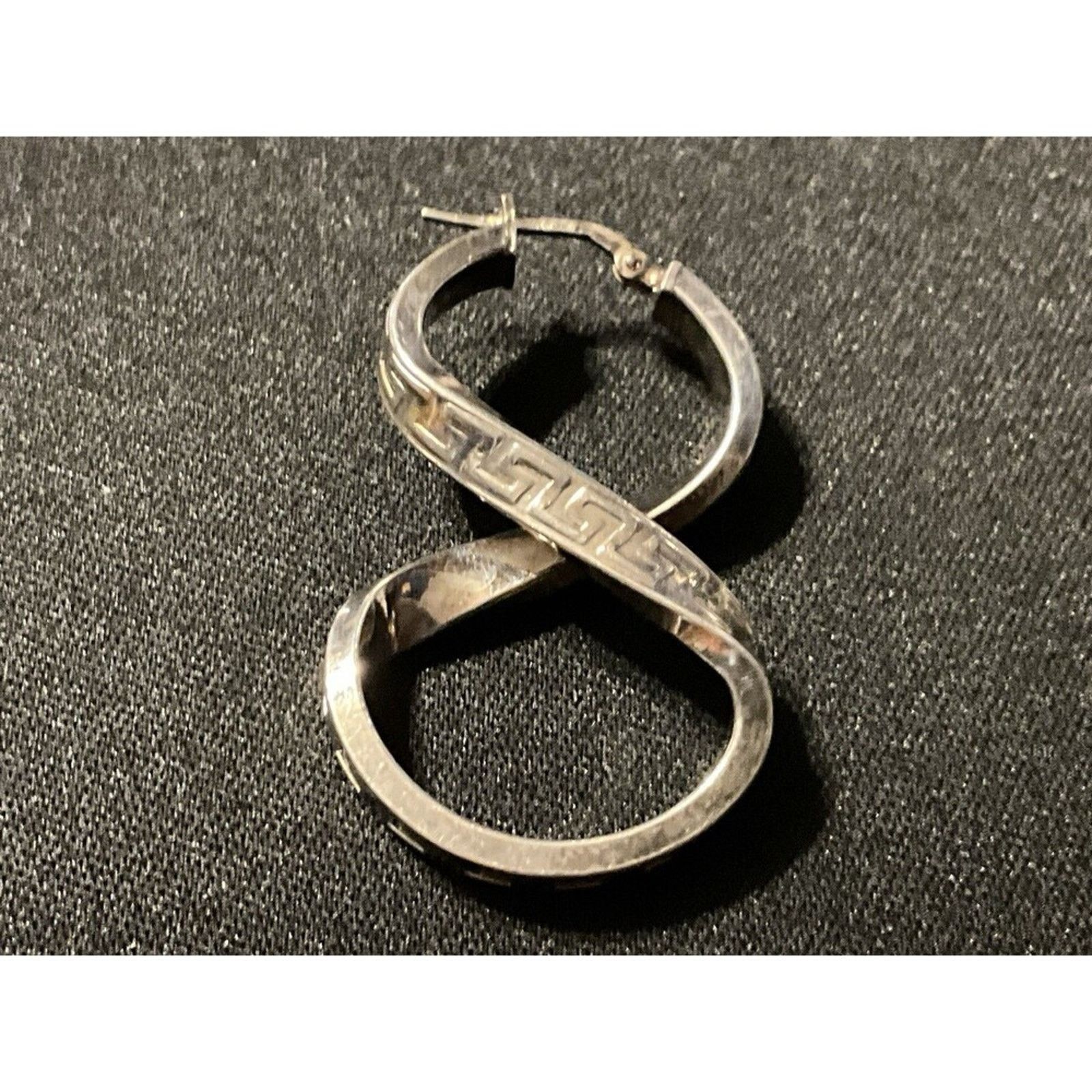 Other 925 Sterling Italy Swirl Figure 8 Greek Key Earrings 9g Size ONE SIZE - 2 Thumbnail