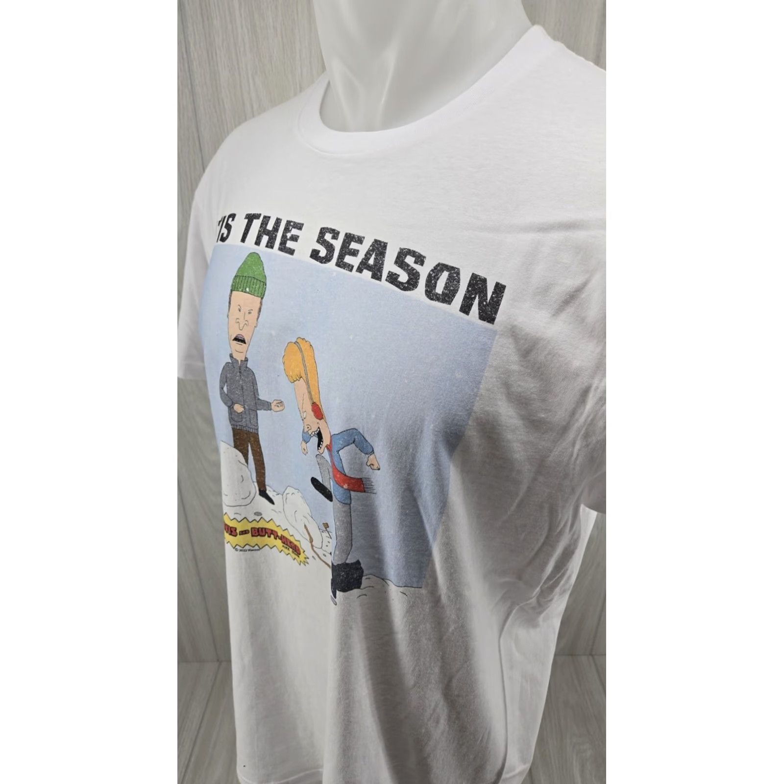 Vintage Beavis and Butthead Tis the Season Men's T Shirt White Size L Size US L / EU 52-54 / 3 - 3 Thumbnail