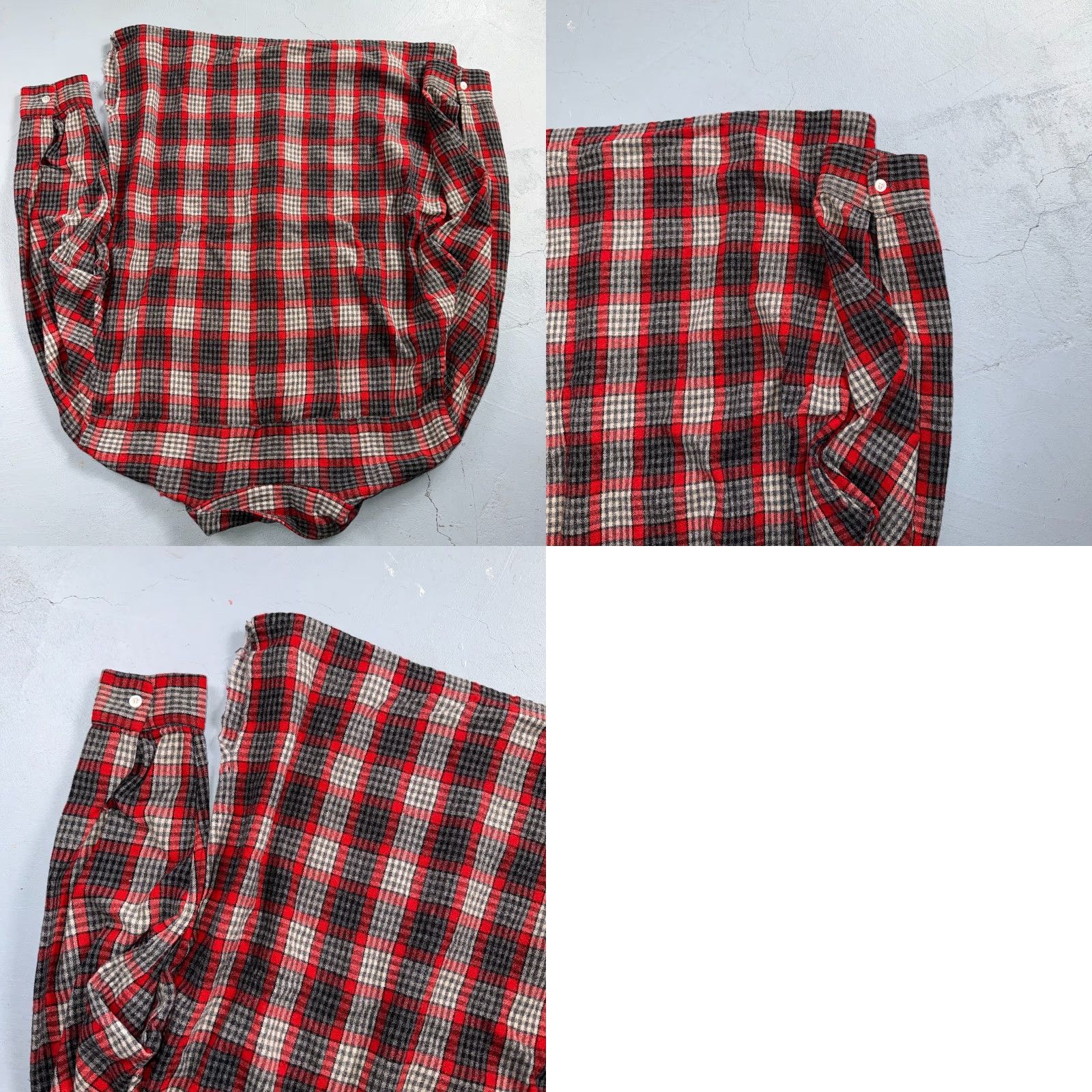 JCPenney VTG Penneys Shirt Red Plaid Wool Button Up Collared Rockabilly 1950s 60s 50s Mens XL Size US XL / EU 56 / 4 - 10 Thumbnail