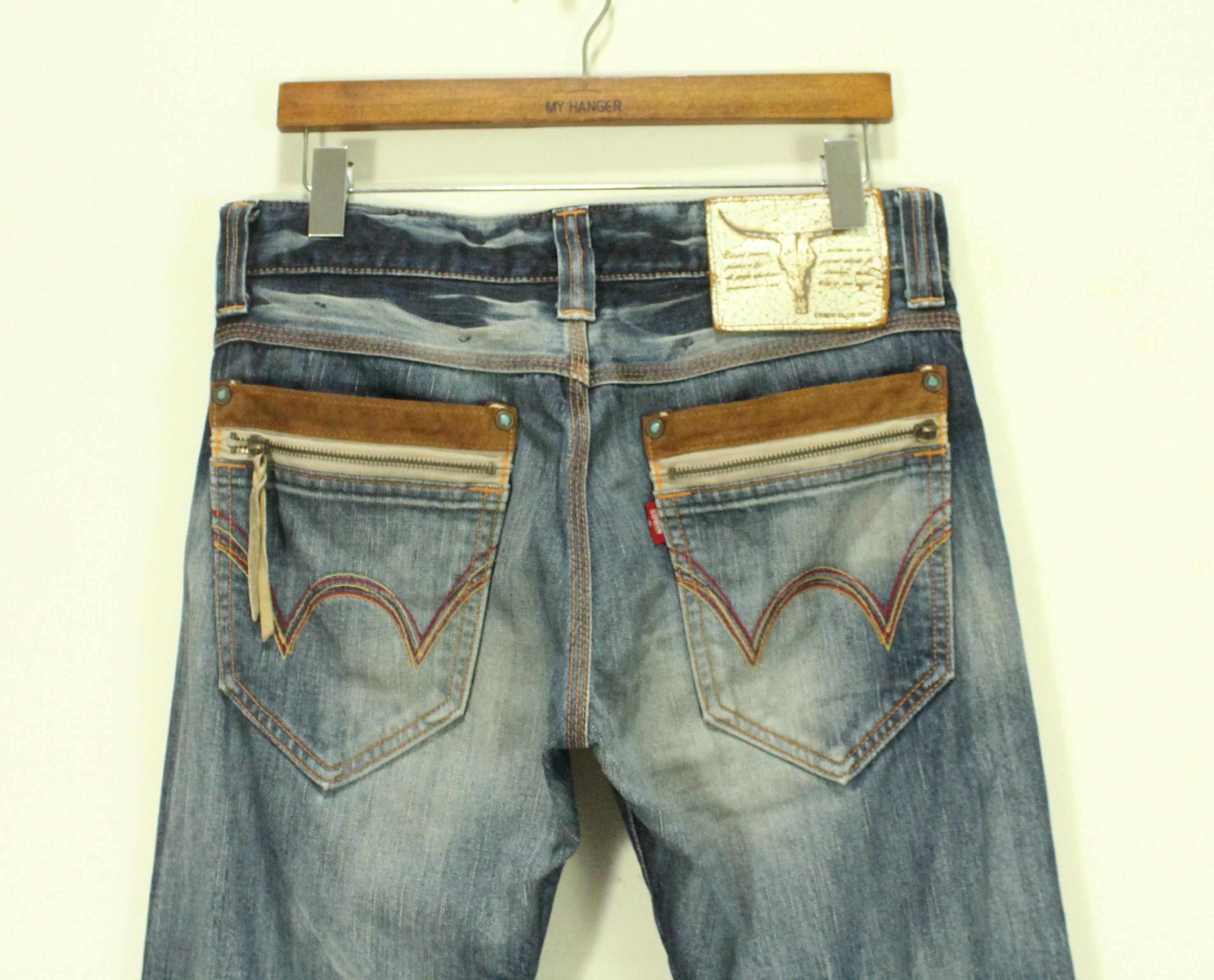 Edwin Flared Distressed EDWIN Denim Cowboy Bootcut Size US 30 / EU 46 - 10 Thumbnail