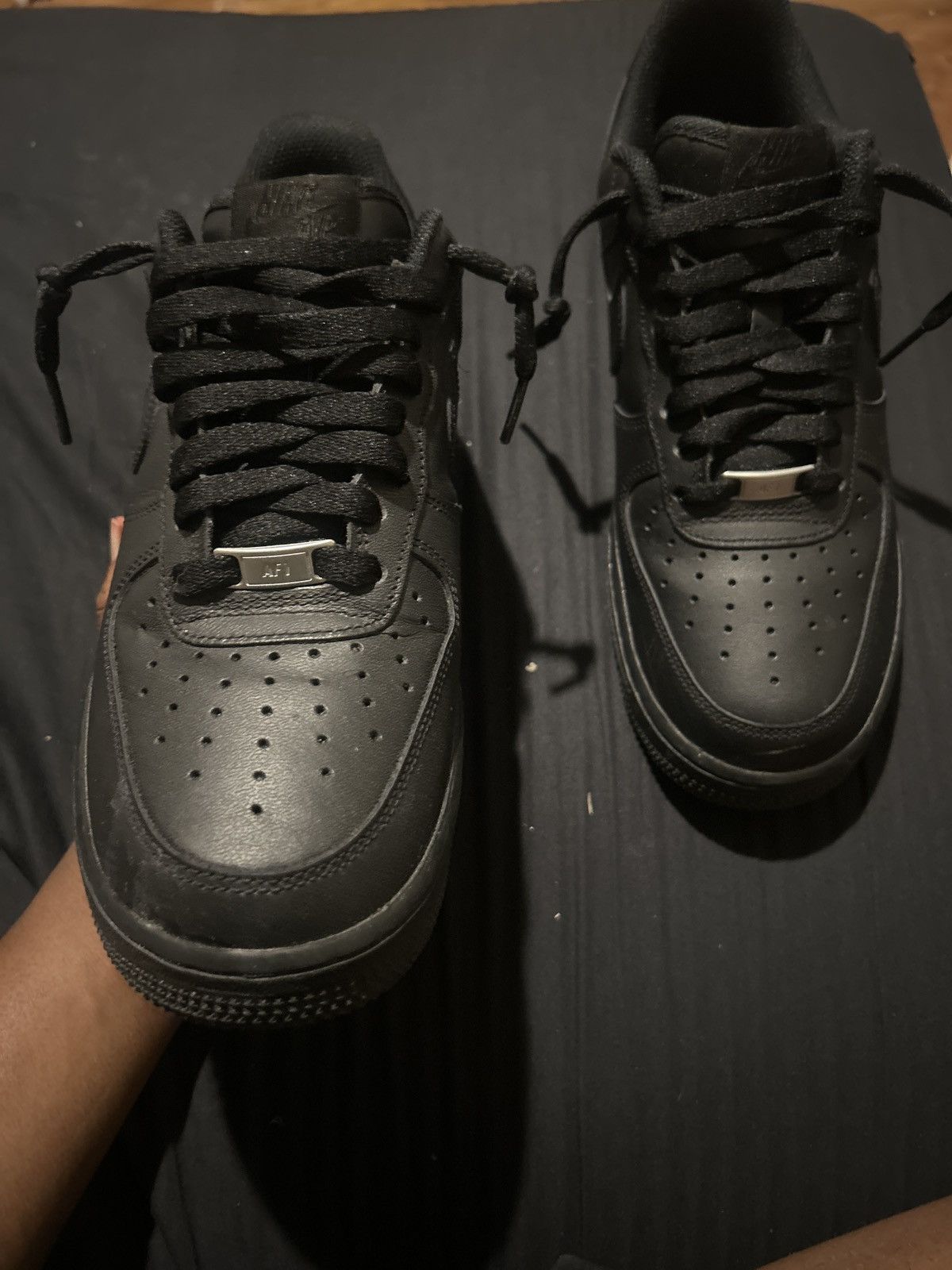 Nike Black Air Force 1s Size US 8.5 / EU 41-42 - 3 Thumbnail