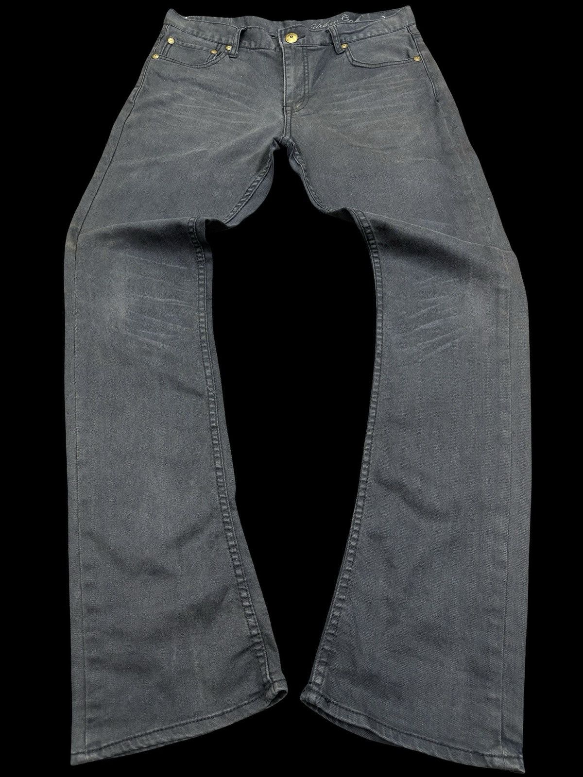 Japanese Brand 💥Flare💥 Urban Craft Black Wash Minimalist Denim F828 Size US 33 - 1 Thumbnail