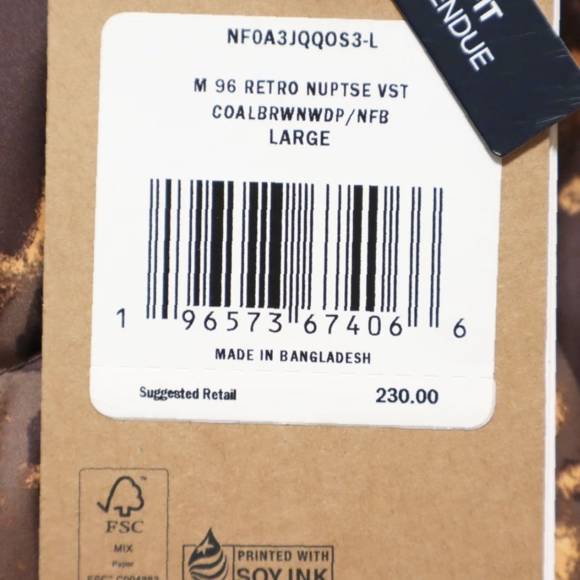 The North Face The North Face 96 Retro Nuptse Vest Colorblock Mock Jacket Coal Brown Men's L Shirt Size US L / EU 52-54 / 3 - 5 Thumbnail