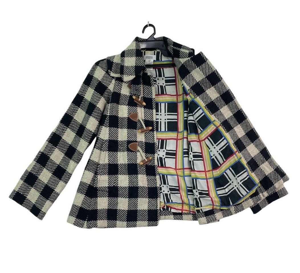 Sonia Rykiel Vtg 90s Sonia Rykiel plaid wool pea coat jacket Size S / US 4 / IT 40 - 1 Thumbnail