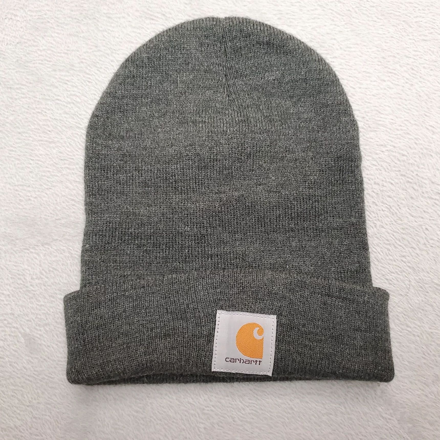 Carhartt VINTAGE Carhartt Beanie Hat Mens Gray Outdoor Winter Stocking Casual Ski Snowboard Work Size ONE SIZE - 2 Thumbnail