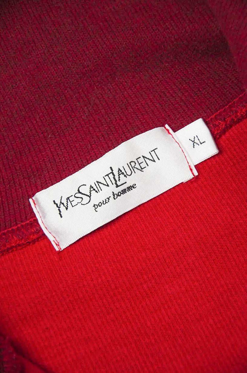 Yves Saint Laurent Yves Saint Laurent Red Fleece Half Button Pullover XL Size US XL / EU 56 / 4 - 3 Thumbnail