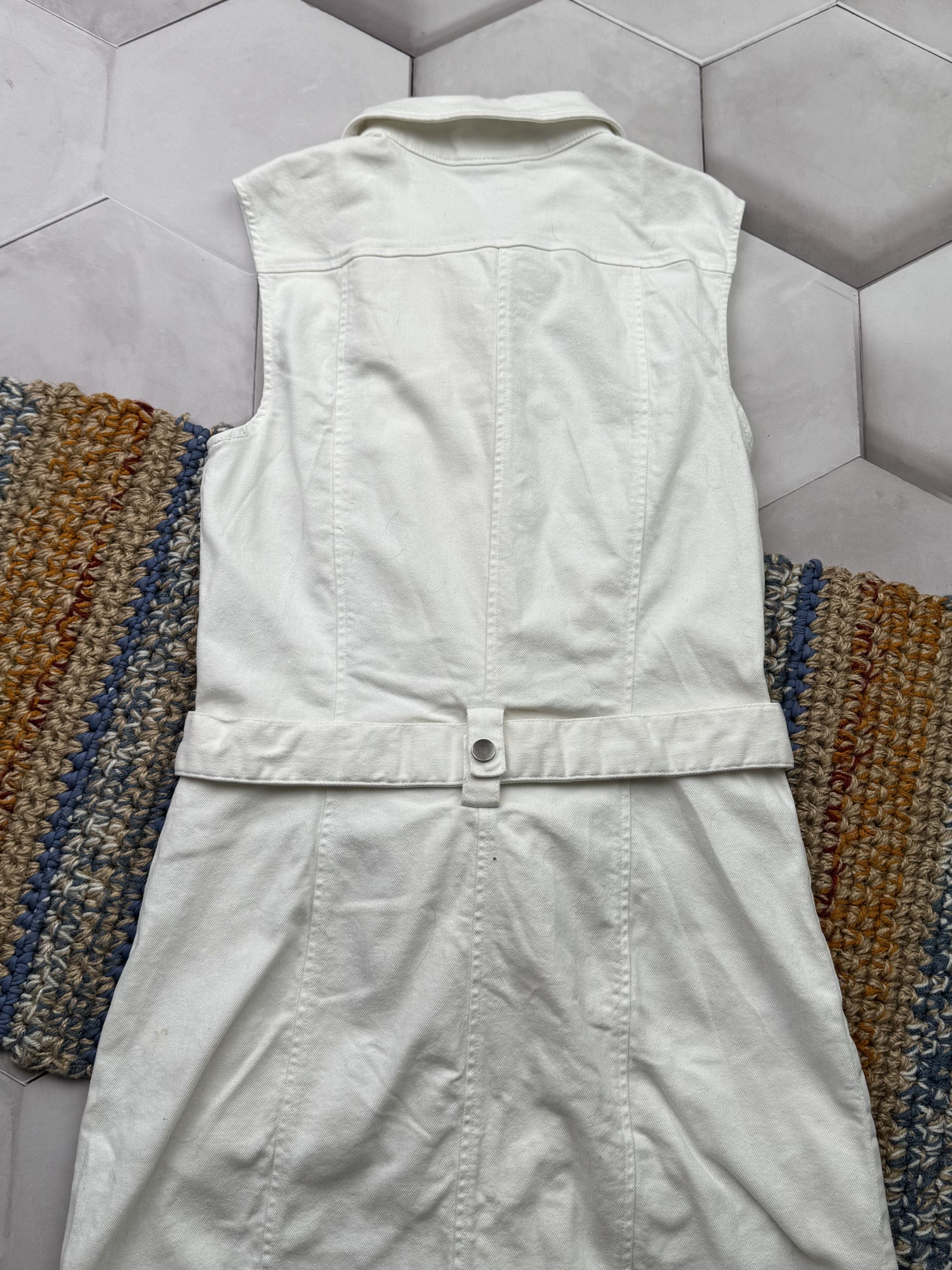 Japanese Brand Vintage Denim Dress With Belt (E4) Size XS / US 0-2 / IT 36-38 - 5 Thumbnail