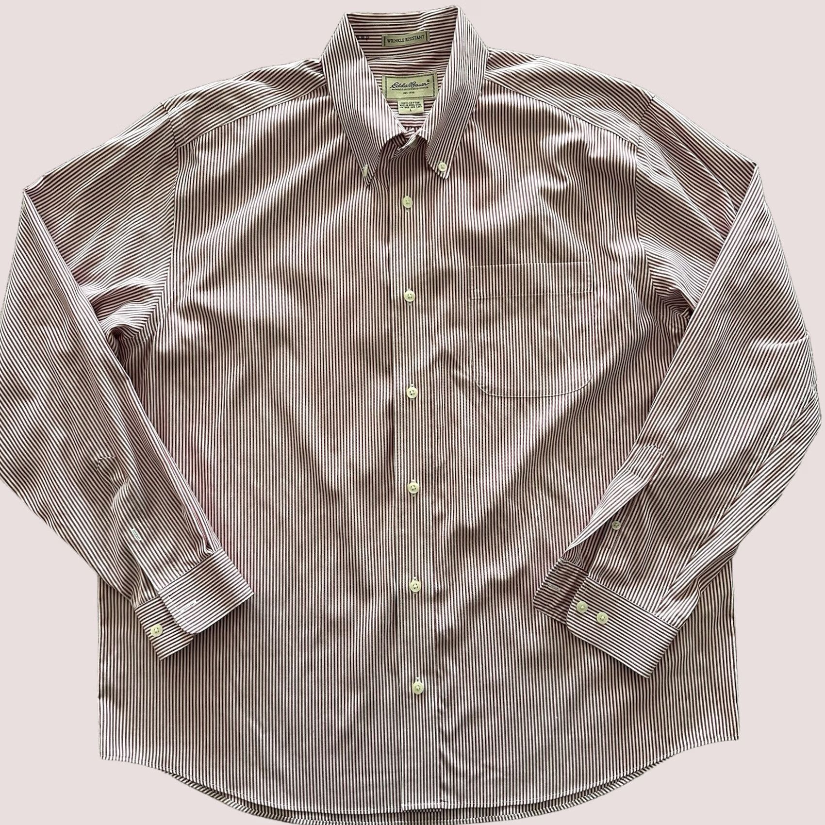 Eddie Bauer Eddie Bauer Striped Button-Up Shirt Mens L Red Wrinkle Free Size US L / EU 52-54 / 3 - 1 Thumbnail