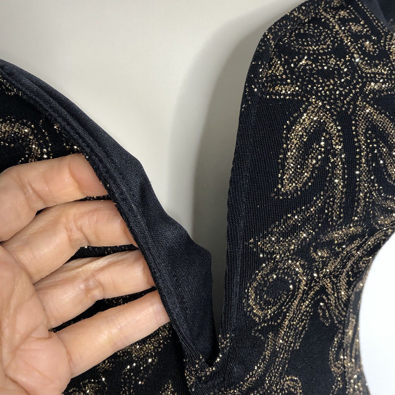 Other Cameo Women Black Sparkle Gold Wire Plunge V Neck Maxi Sz S Size S / US 4 / IT 40 - 8 Thumbnail