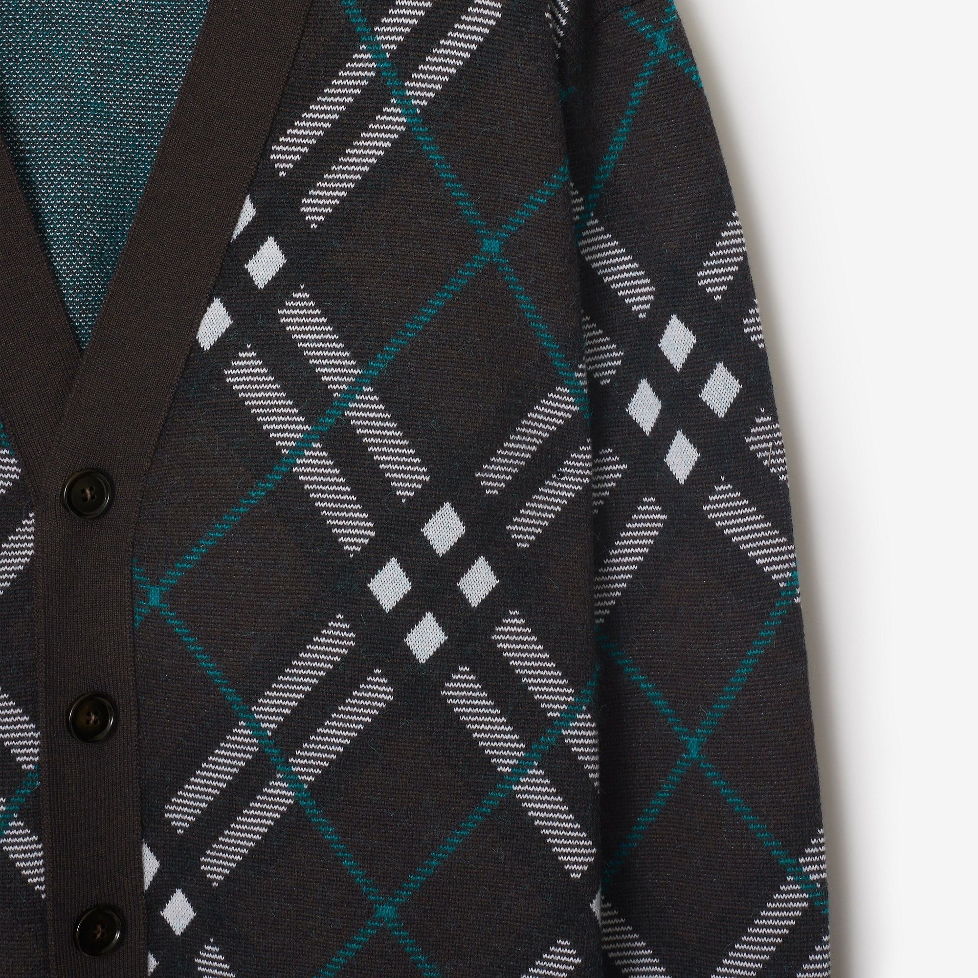 Burberry o1w1db10326 Check Wool Mohair Blend Cardigan in Multicolor Size US M / EU 48-50 / 2 - 5 Thumbnail