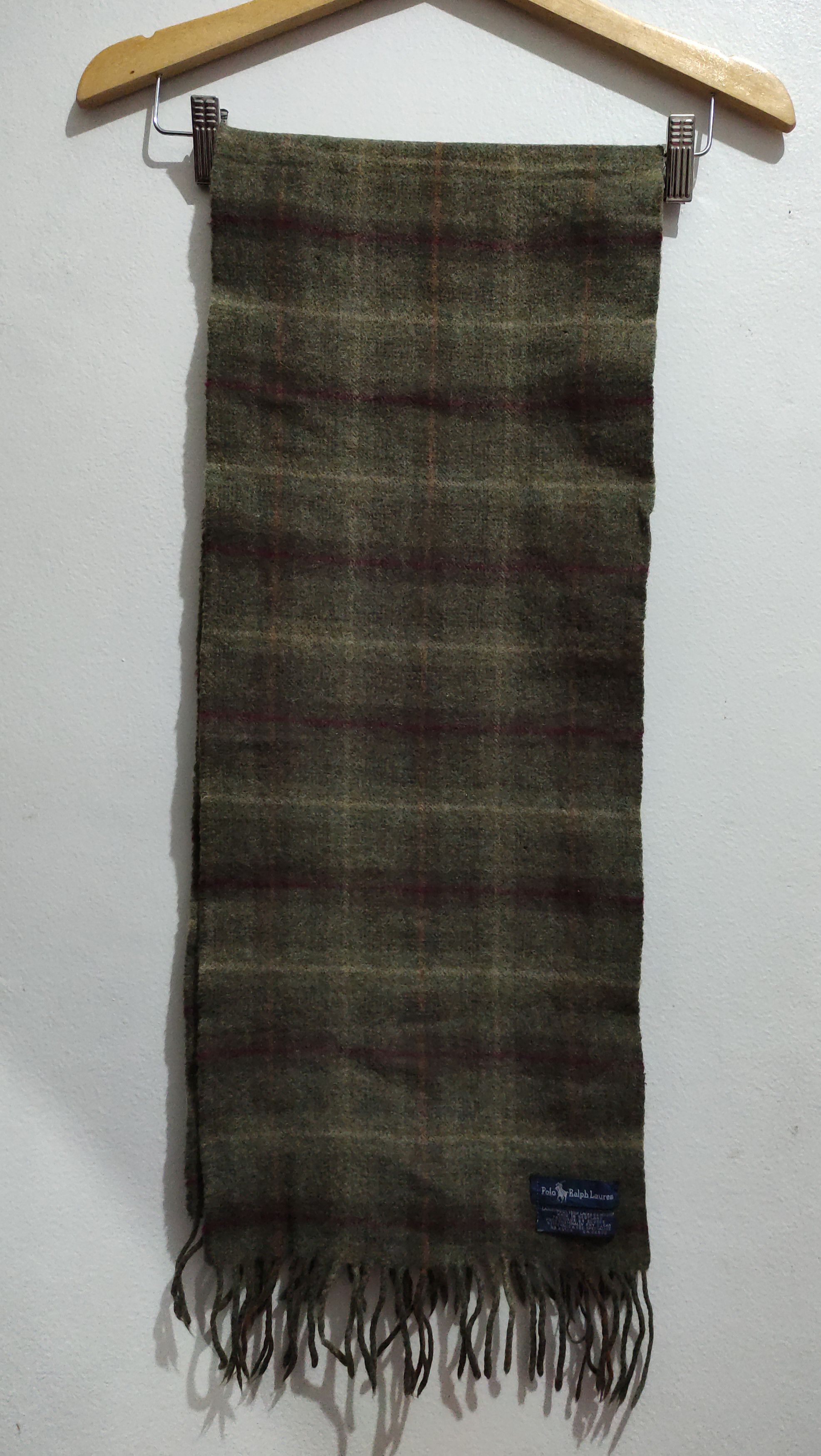 Polo Ralph Lauren × Vintage Polo Ralph Lauren Lambswool plaid scarf Size ONE SIZE - 2 Thumbnail