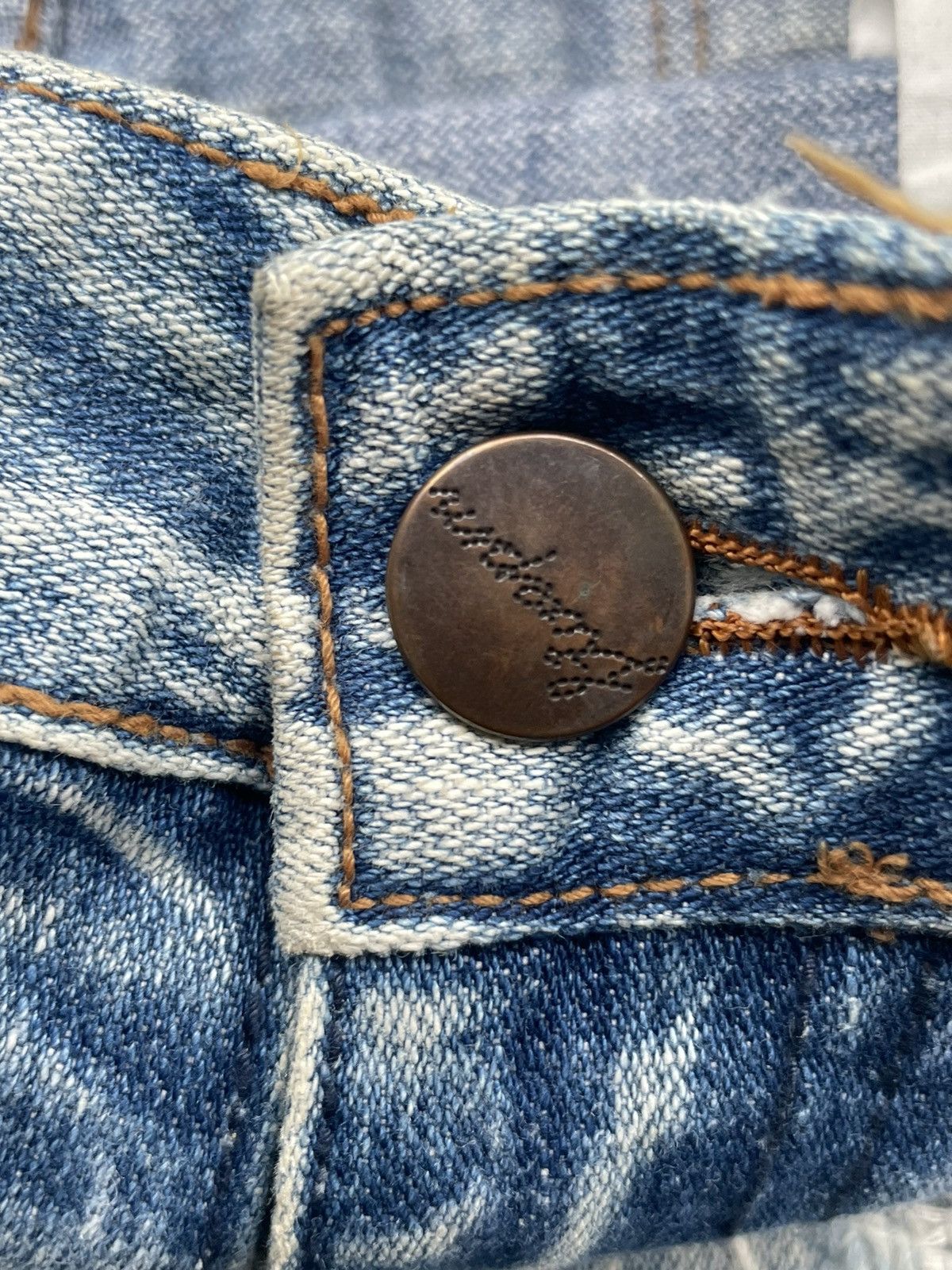 Japanese Brand Vintage Flare 5pm Jeans Distresed Denim Size 29" - 20 Thumbnail