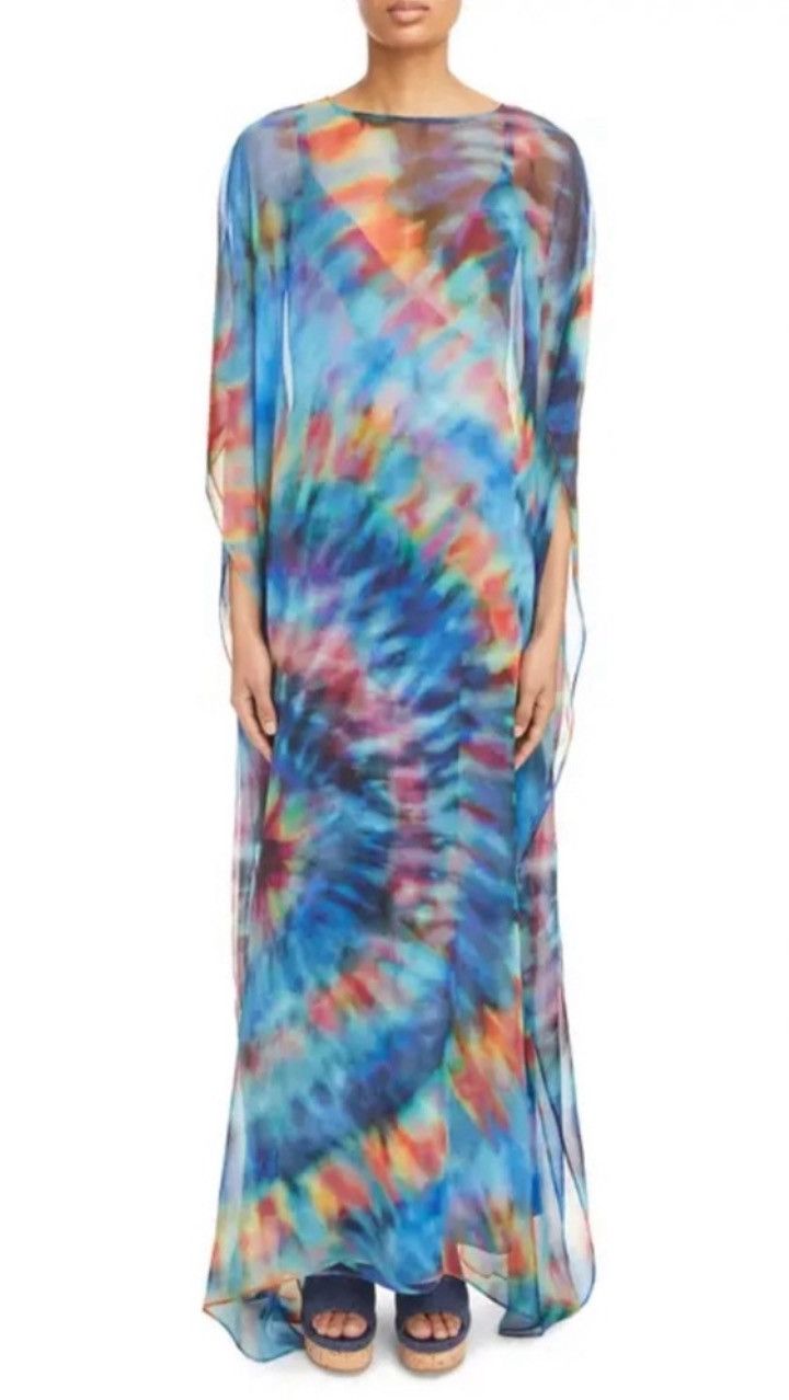 Chloe Chloe Tie Dye Silk Caftan & Maxi Slip Dress Blue Size 38 Size S / US 4 / IT 40 - 4 Thumbnail