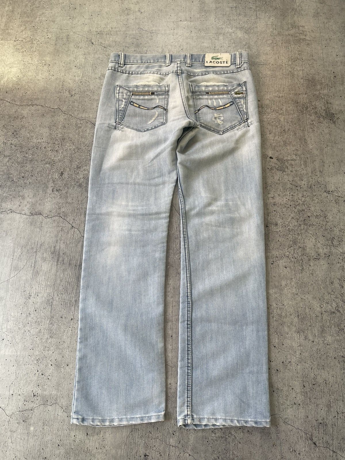Lacoste × Vintage Crazy Vintage Y2K Baggy Lacoste Essential Denim Jeans Size US 33 - 1 Thumbnail
