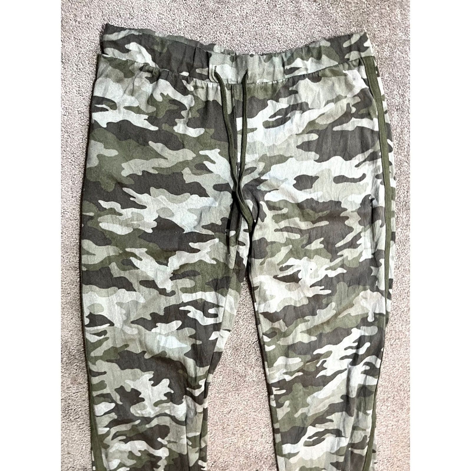 Lucky Brand Lucky Brand Pajama Pants Women Medium Olive Green Camo 28" Inseam Sleepwear Drawstring Stretch Knit Size 32" / US 10 / IT 46 - 2 Thumbnail