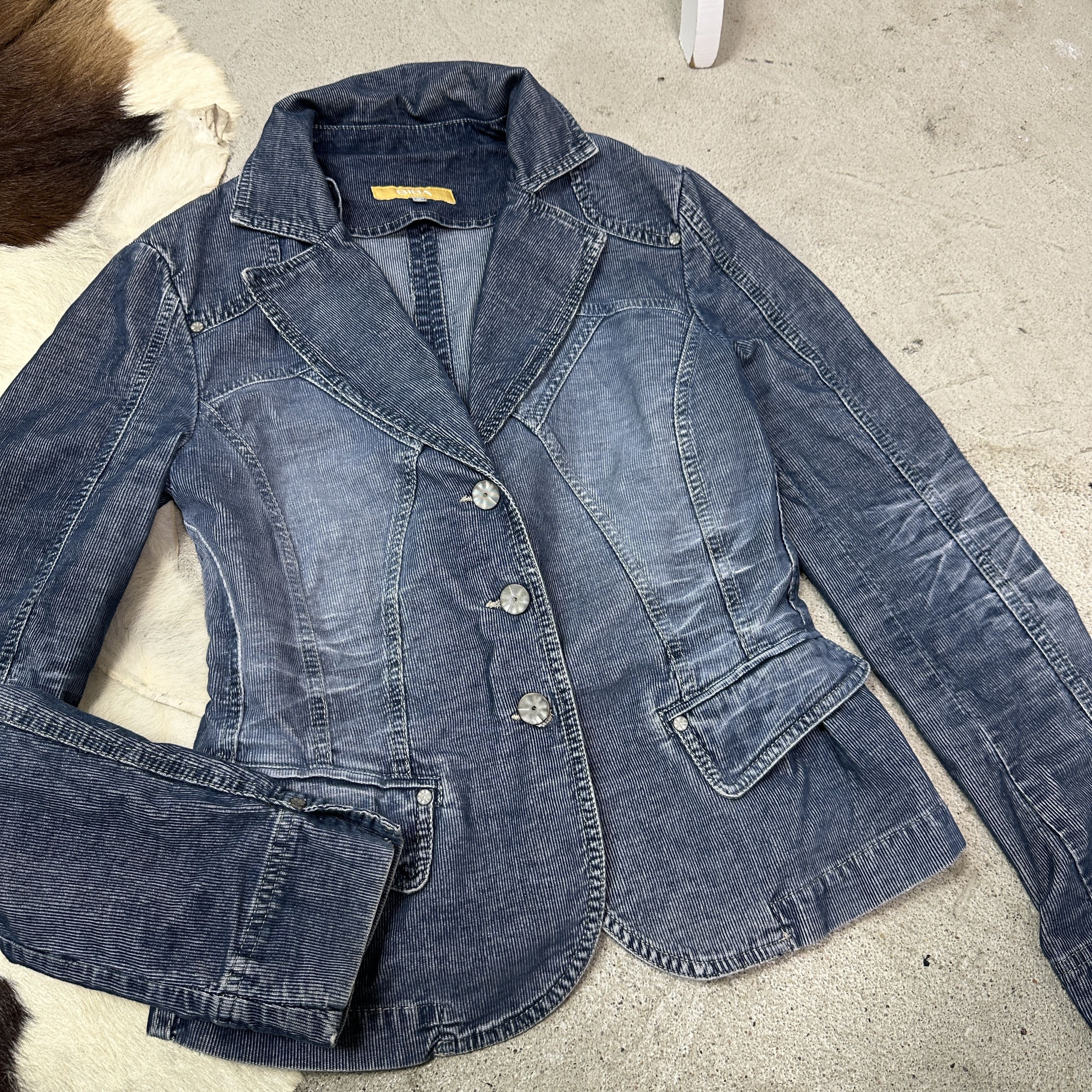 Vintage Vintage Corduroy Fitted Denim Styled Blazer/Jacket Y2K Size M / US 6-8 / IT 42-44 - 3 Thumbnail