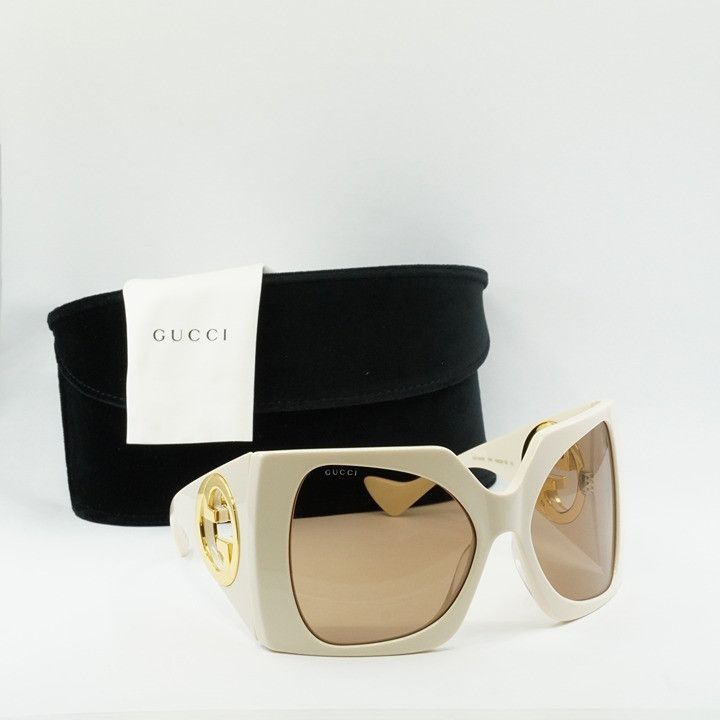 Gucci Gucci GG1255S 002 Sunglasses Ivory Butterfly Frame Size ONE SIZE - 12 Thumbnail