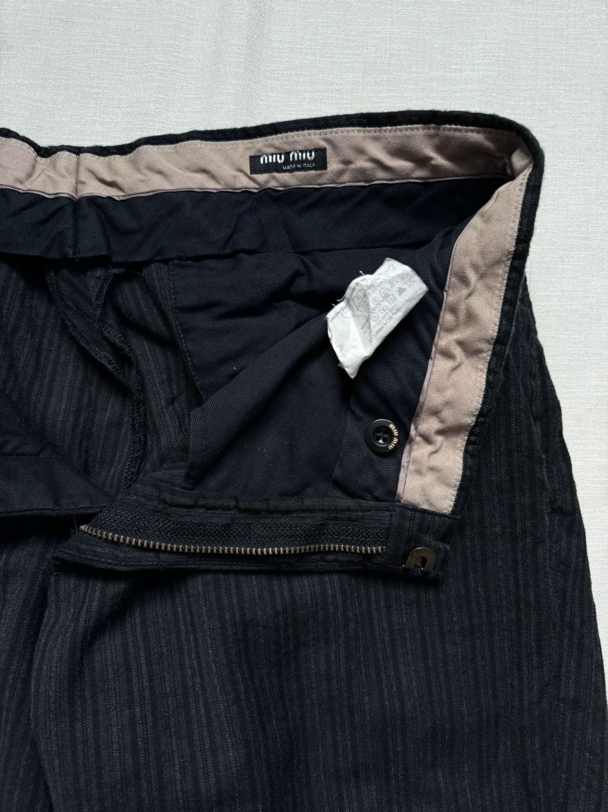 Miu Miu Wool Pinstripe Trousers Size US 31 - 3 Thumbnail