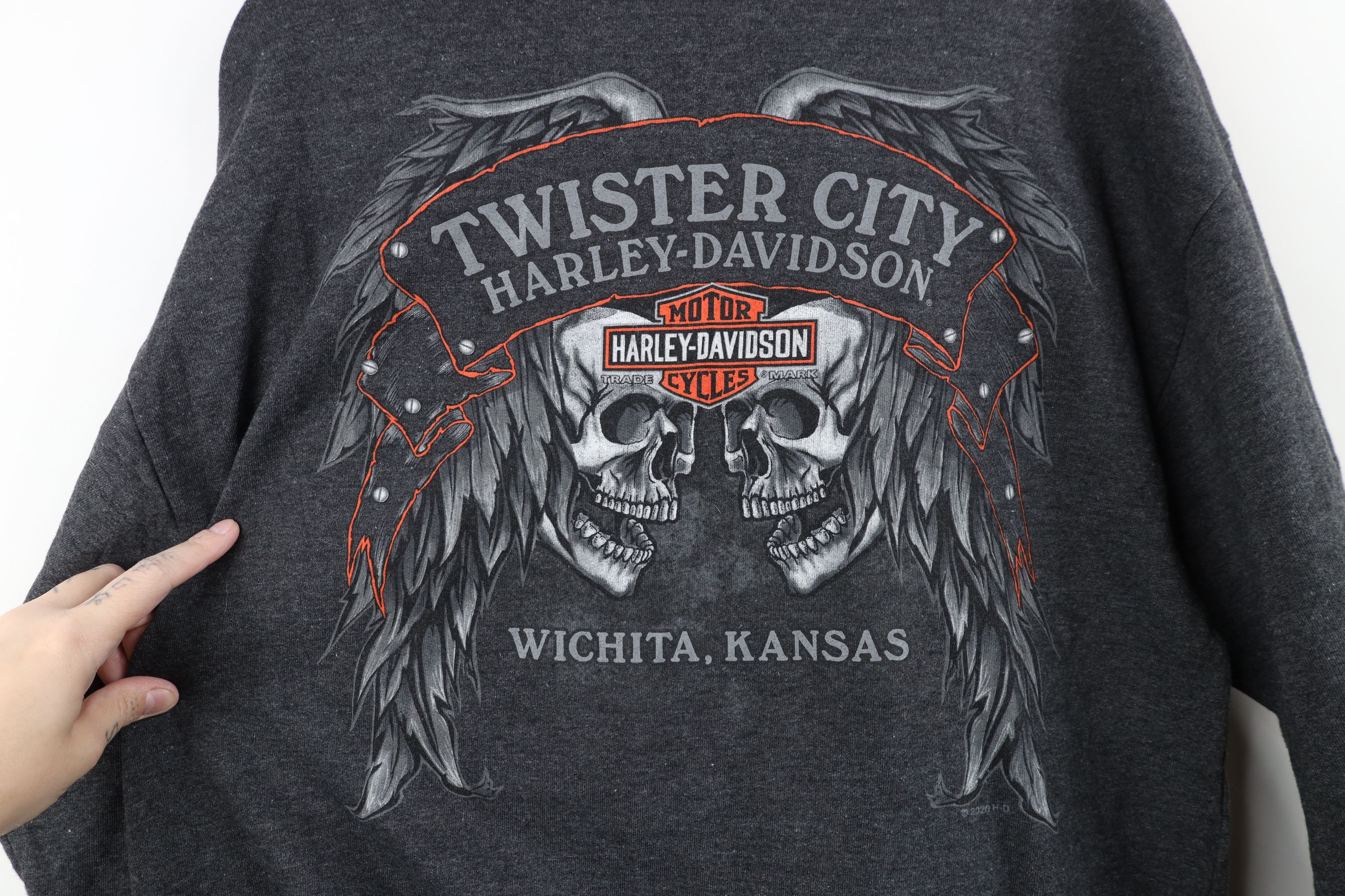 Harley Davidson Y2K Harley Davidson Skull Skeleton Tribal Hoodie Sweatshirt Size US M / EU 48-50 / 2 - 11 Thumbnail