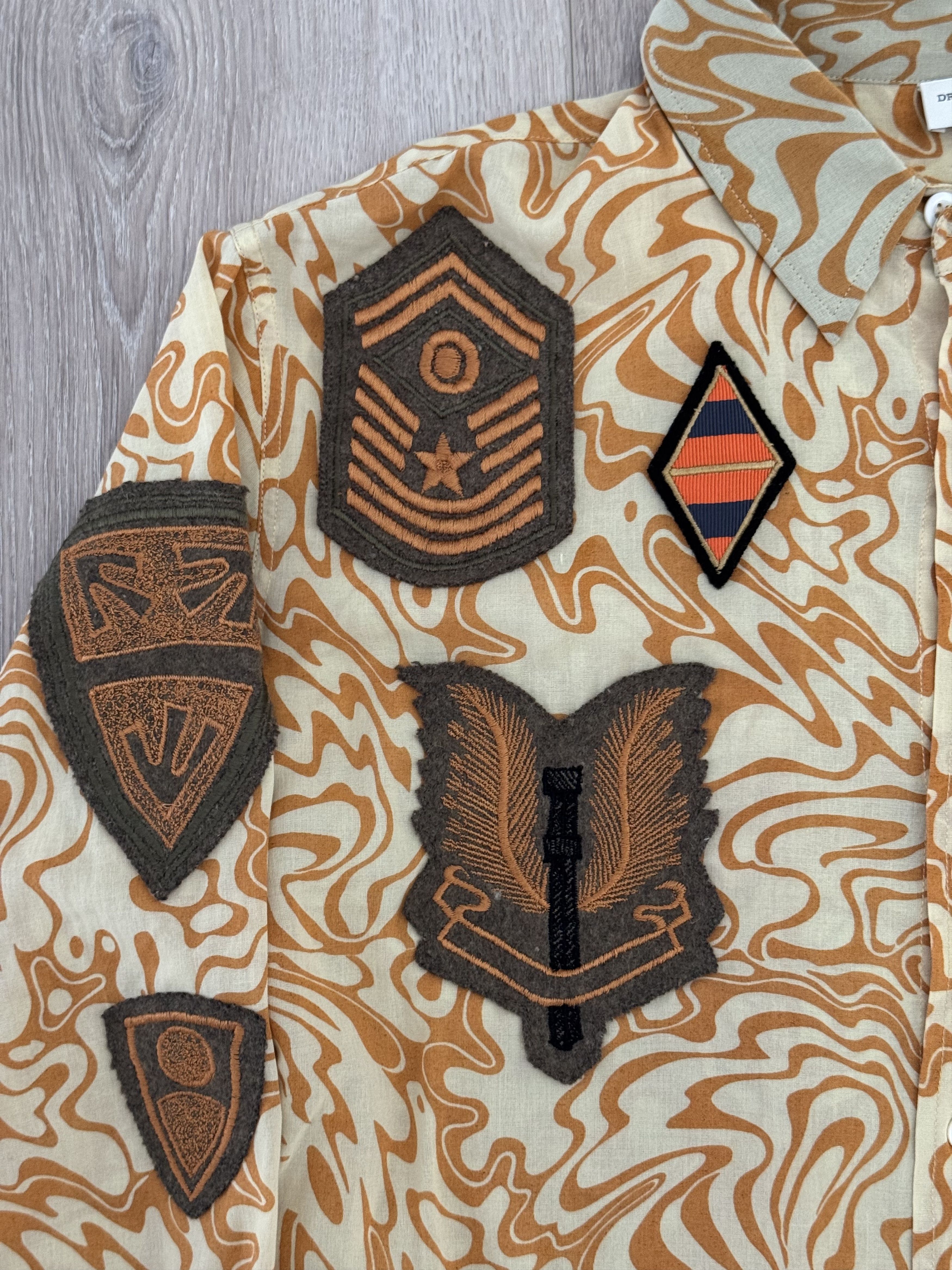 Dries Van Noten Dries Van Noten 2016 Military Patches Psychadelic Shirt Size US M / EU 48-50 / 2 - 3 Thumbnail