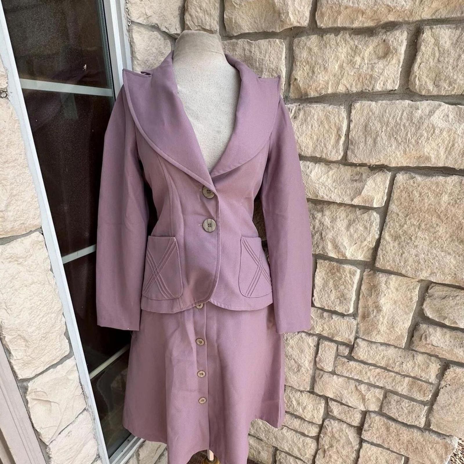 Other Lilac 2-piece skirt set jacket #preppy vintage small Size S / US 4 / IT 40 - 2 Thumbnail