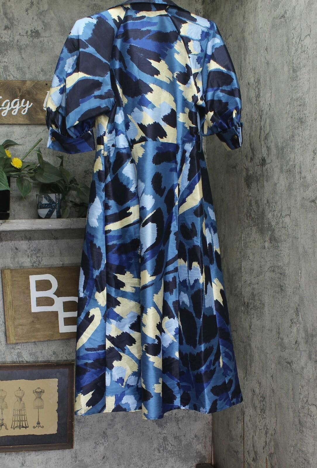 Donna Karan New Donna Karan Midi Shirt Dress Horizon Blue / Multi 6 Size M / US 6-8 / IT 42-44 - 2 Thumbnail