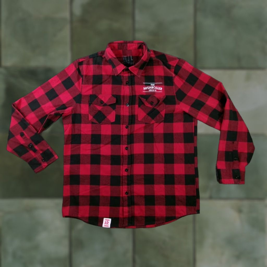 Vintage VINTAGE Highroller Flannel Shirt Mens L Red Black Buffalo Check Long Sleeve Button Up Size US L / EU 52-54 / 3 - 1 Thumbnail