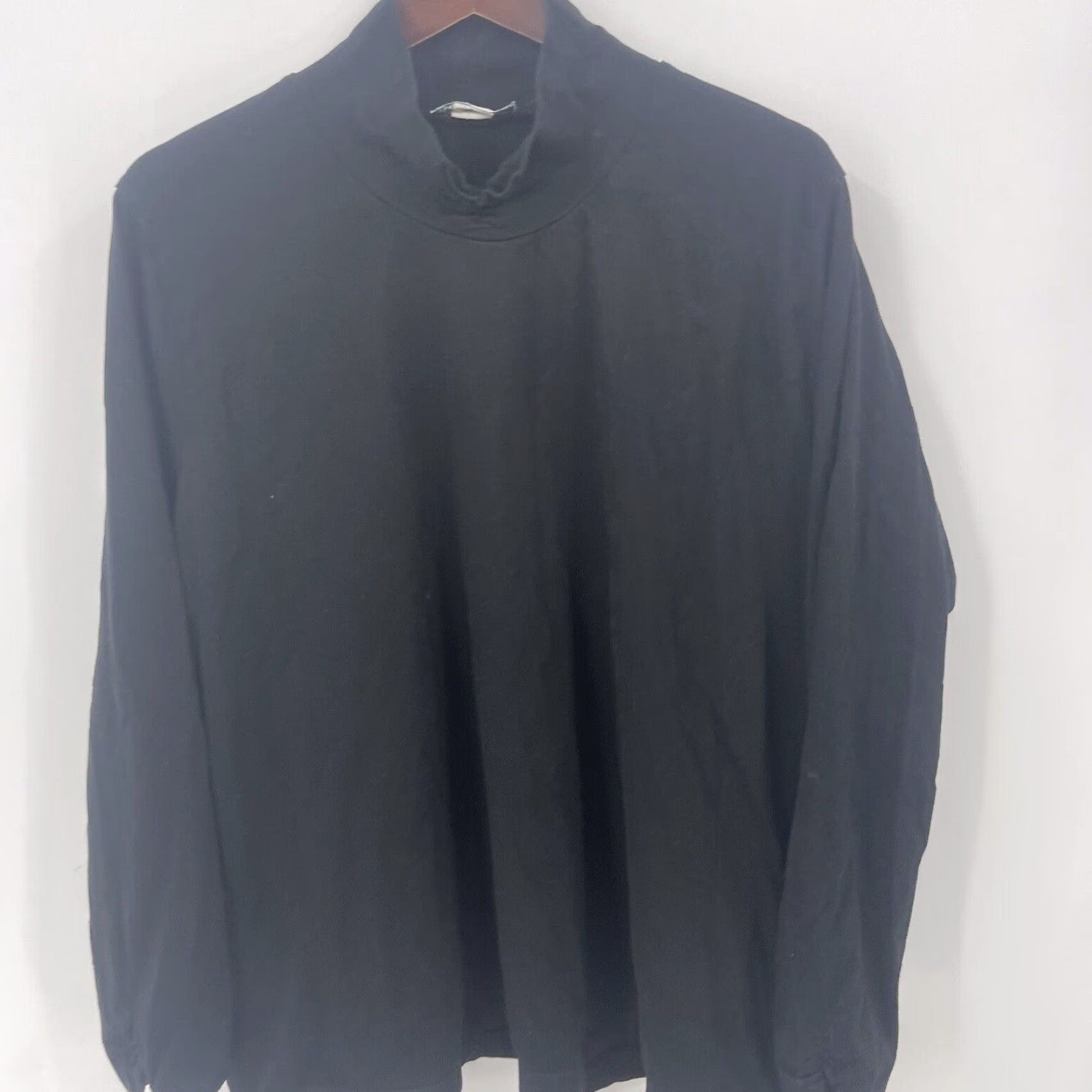 Vintage Ulla Popken Plus 18 Black Long Sleeve Mock Neck Tunic Blouse Casual Femme Classic Size XXL / US 16-18 / IT 52-54 - 5 Thumbnail