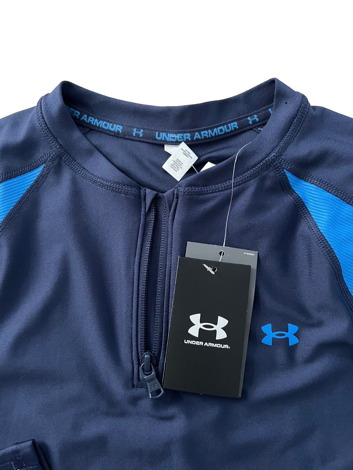 Under Armour Under Armour 6003981 1/4 Zip HeatGear Rib Top Blue ( L ) Size L / US 10 / IT 46 - 5 Thumbnail