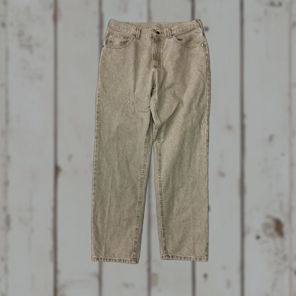 Lee VINTAGE Lee Jeans Riveted Mens 34x30 33x30 Grey USA Made Distressed 5-Pocket Denim Regular Straight Belt Loops USA Grunge Vintage Chore Size US 33 - 1 Thumbnail
