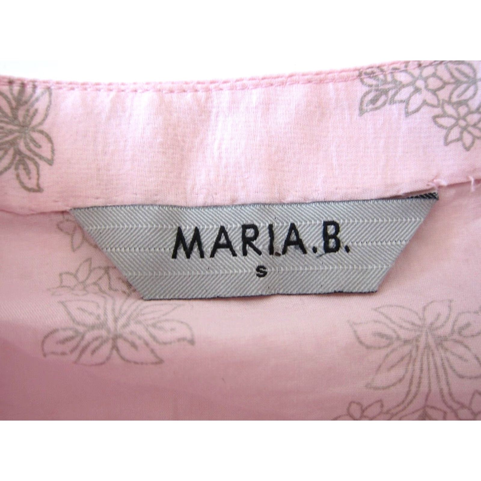 Vintage Maria B. Cotton Pink Green Embroidered Beaded Floral Long Sleeve Kurta Dress S Size S / US 4 / IT 40 - 4 Thumbnail