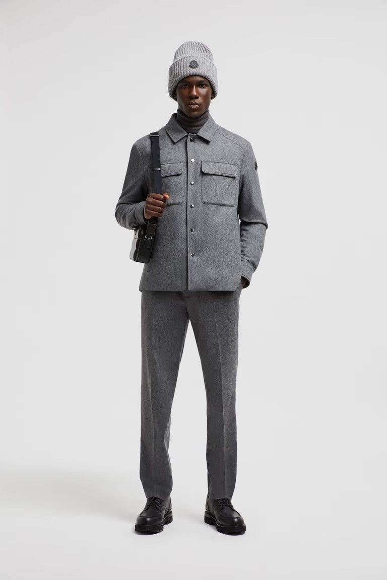 Moncler o1s22i1n1124 Cashmere Down Shirt Jacket in Grey Size US L / EU 52-54 / 3 - 2 Thumbnail