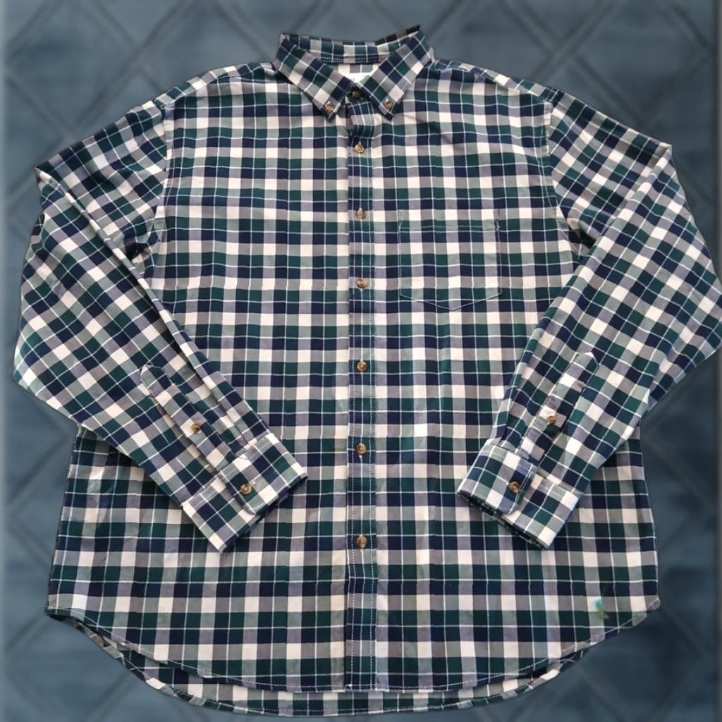 Old Navy Old Navy Shirt Mens XL Green Long Sleeve Button Down Cotton Blend Size US XL / EU 56 / 4 - 1 Thumbnail