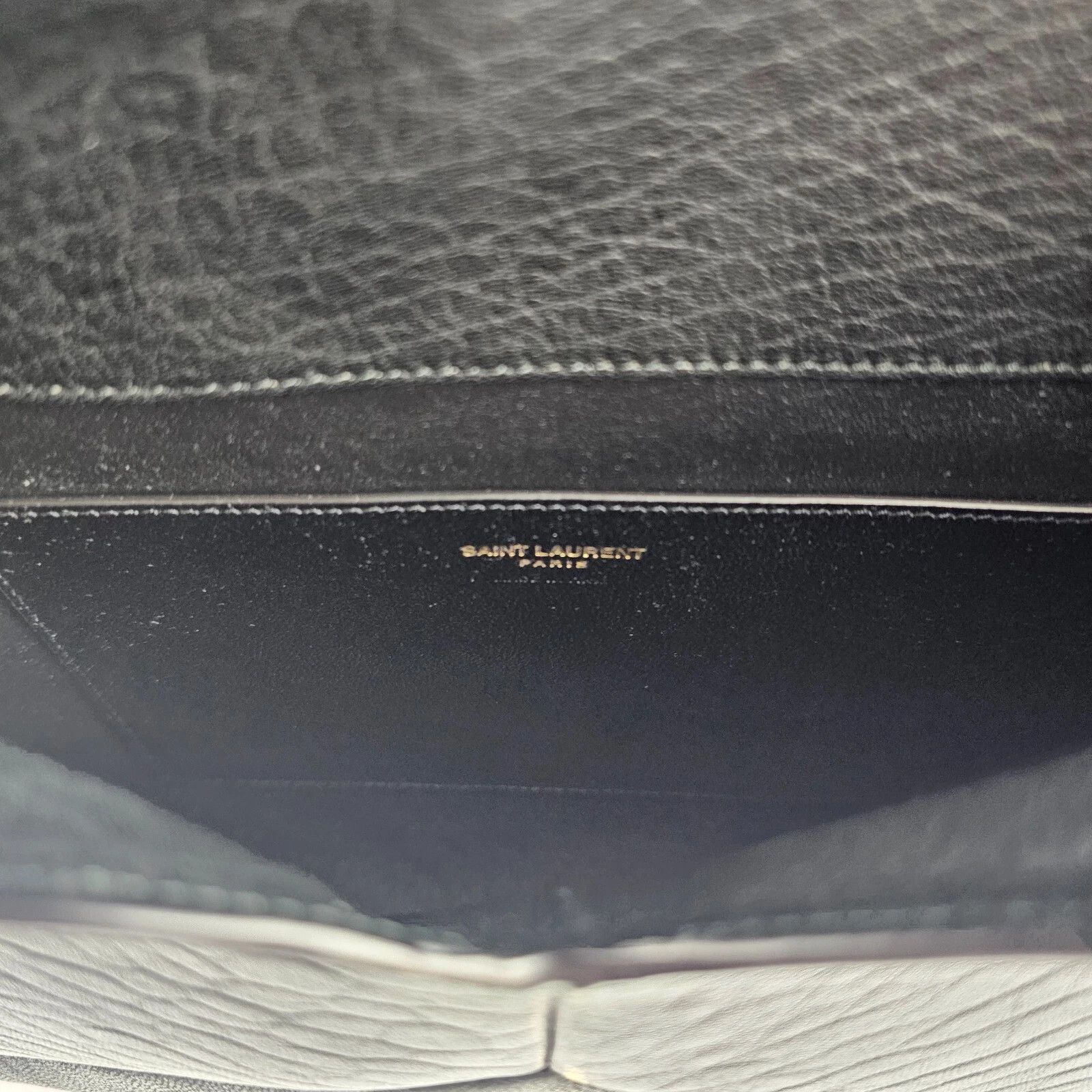 Saint Laurent Paris SAINT LAURENT Cassandre Large Black Leather Envelope Size ONE SIZE - 9 Thumbnail