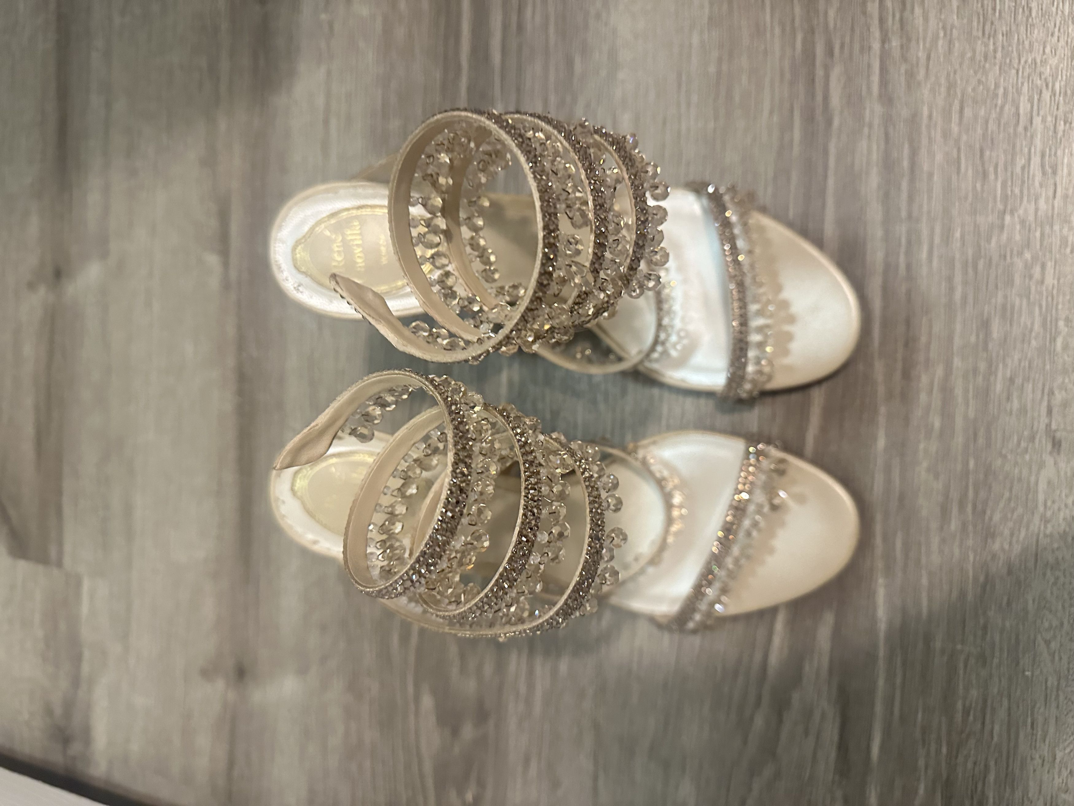 Rene Caovilla Rene Caovilla Satin Strass Chandelier Snake Wrap Sandals Size US 8 / IT 38 - 4 Thumbnail