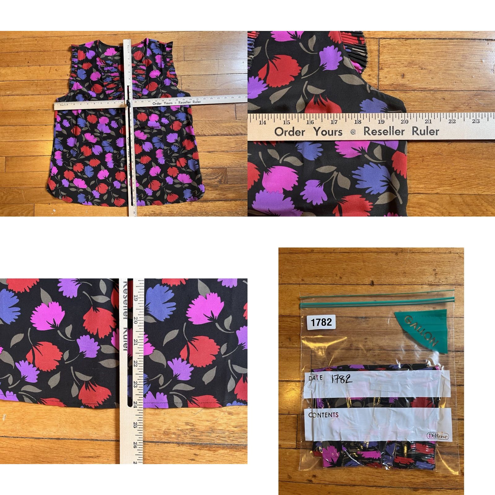 J.Crew J Crew Painted Pansy Floral Ruffle Silk Blouse Women’s 12P Pink Purple Red Multicolor Floral Sleeveless V-Neck Blouse Size XL / US 12-14 / IT 48-50 - 8 Thumbnail