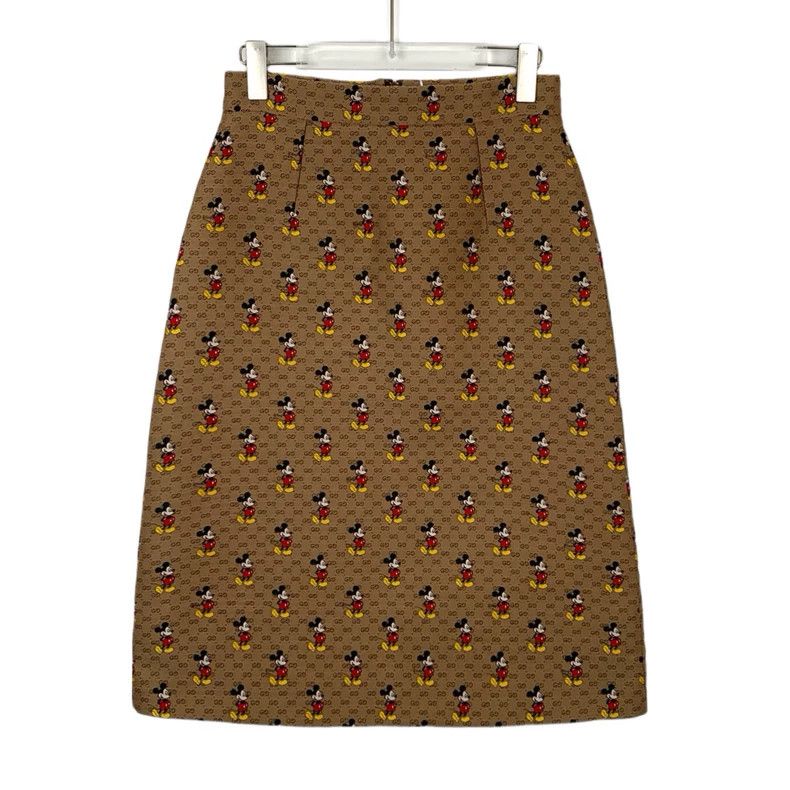 Gucci GucciDisney brown Mickey Mouse pattern full print A-shaped Size 26" / US 2 / IT 38 - 2 Thumbnail