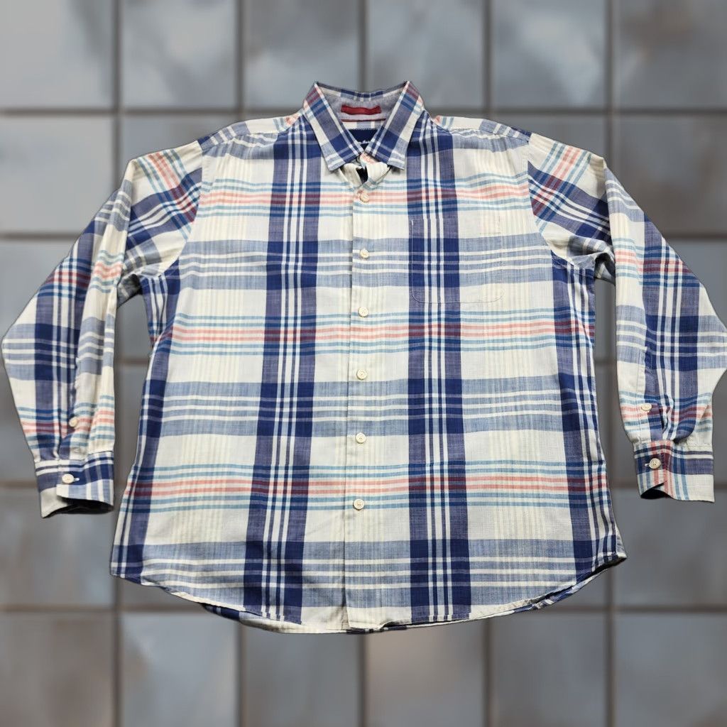 Tommy Bahama Tommy Bahama Shirt Mens Large Blue Plaid Long Sleeve Button Down Casual Pocket Size US L / EU 52-54 / 3 - 1 Thumbnail