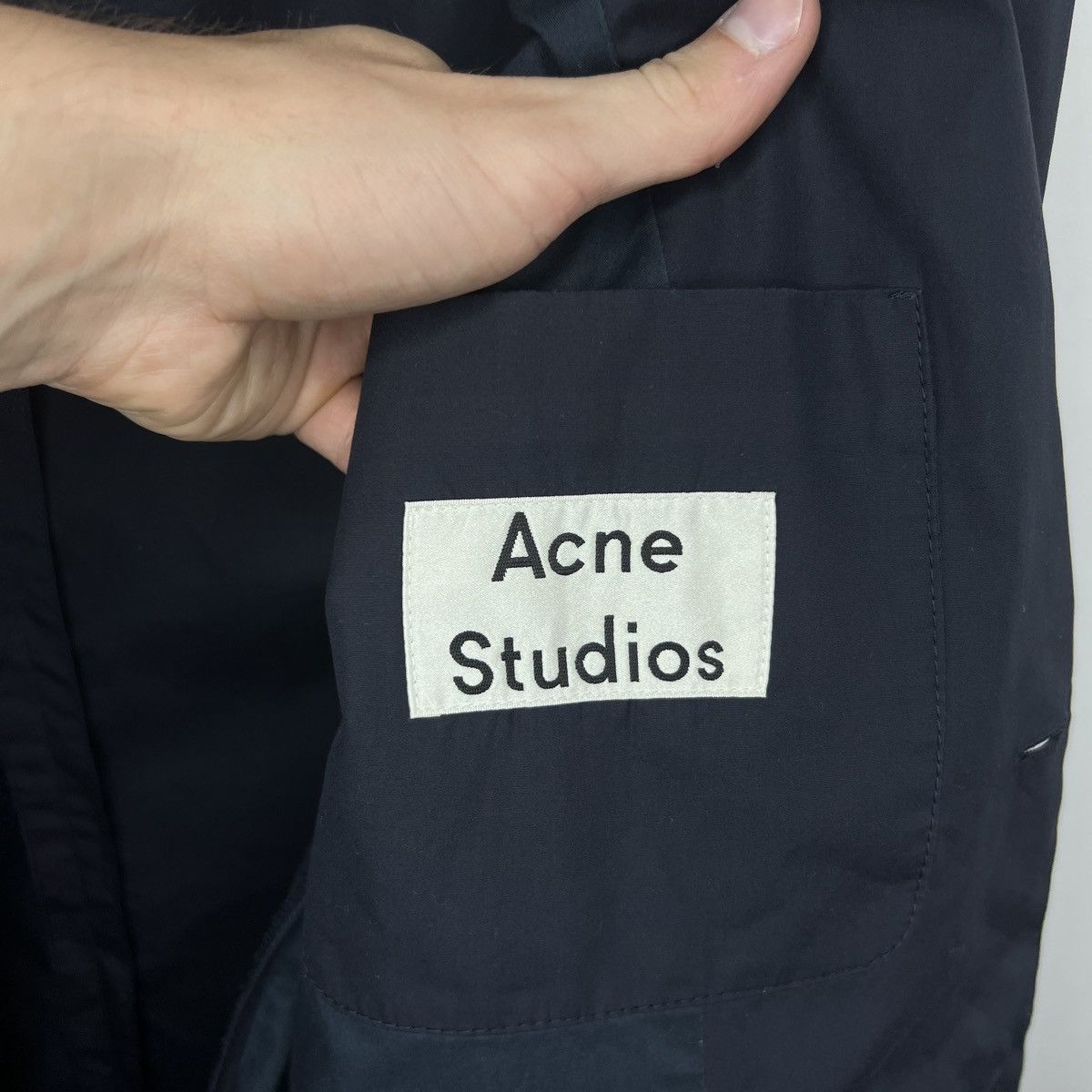 Acne Studios Acne Studios Antibes Cotton Single Breasted Navy Blazer Size 40R - 10 Thumbnail