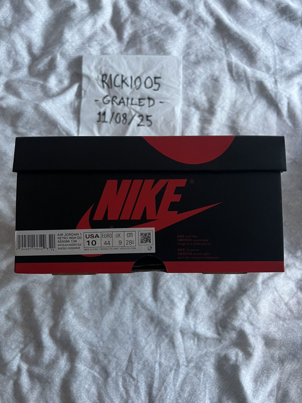 Jordan Brand Jordan 1 Retro High University Blue 2021 Size US 10 / EU 43 - 8 Thumbnail