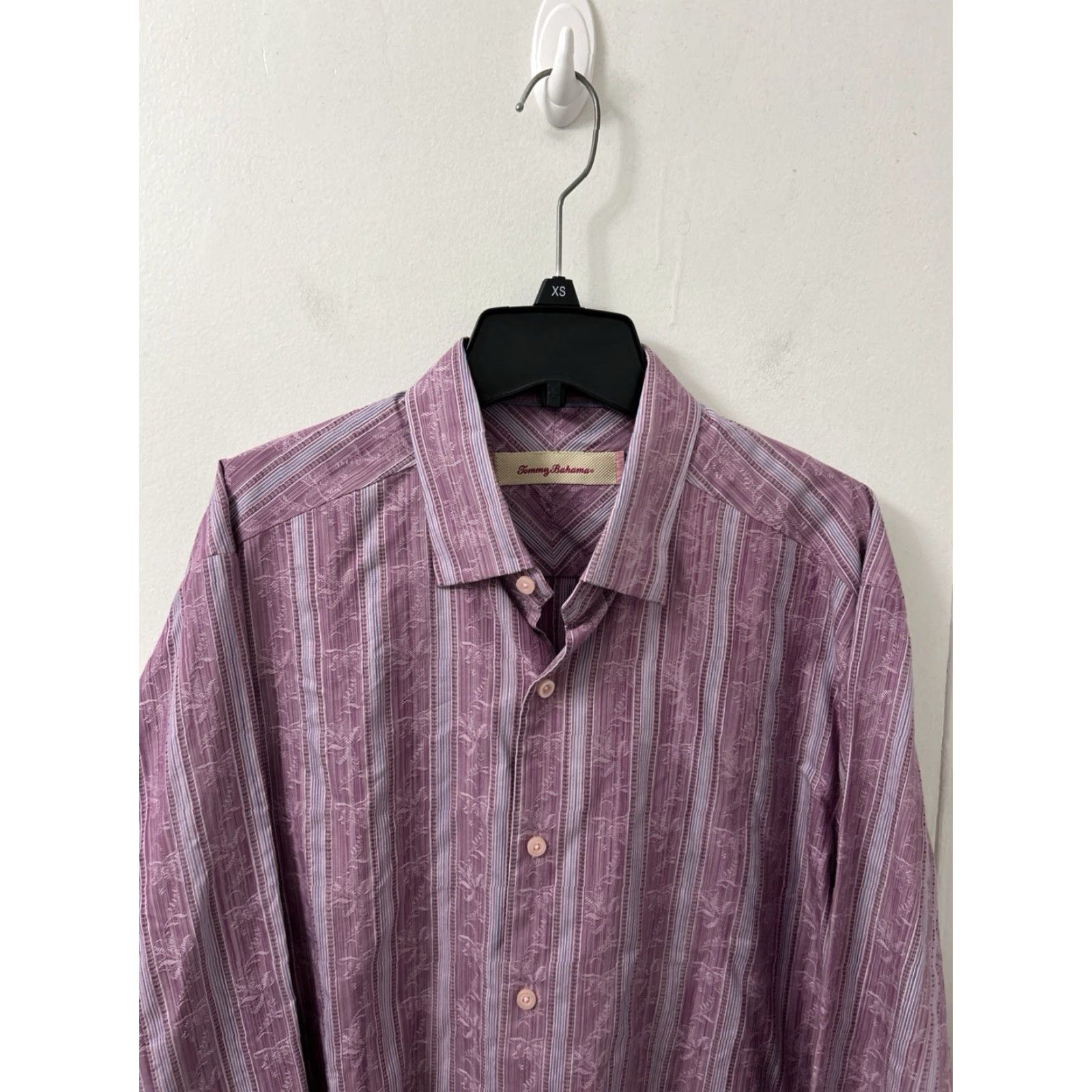 Tommy Bahama Tommy Bahama Shirt Mens M Pink Silk Striped Button-Down L/S Casual Workwear Travel Size US M / EU 48-50 / 2 - 2 Thumbnail