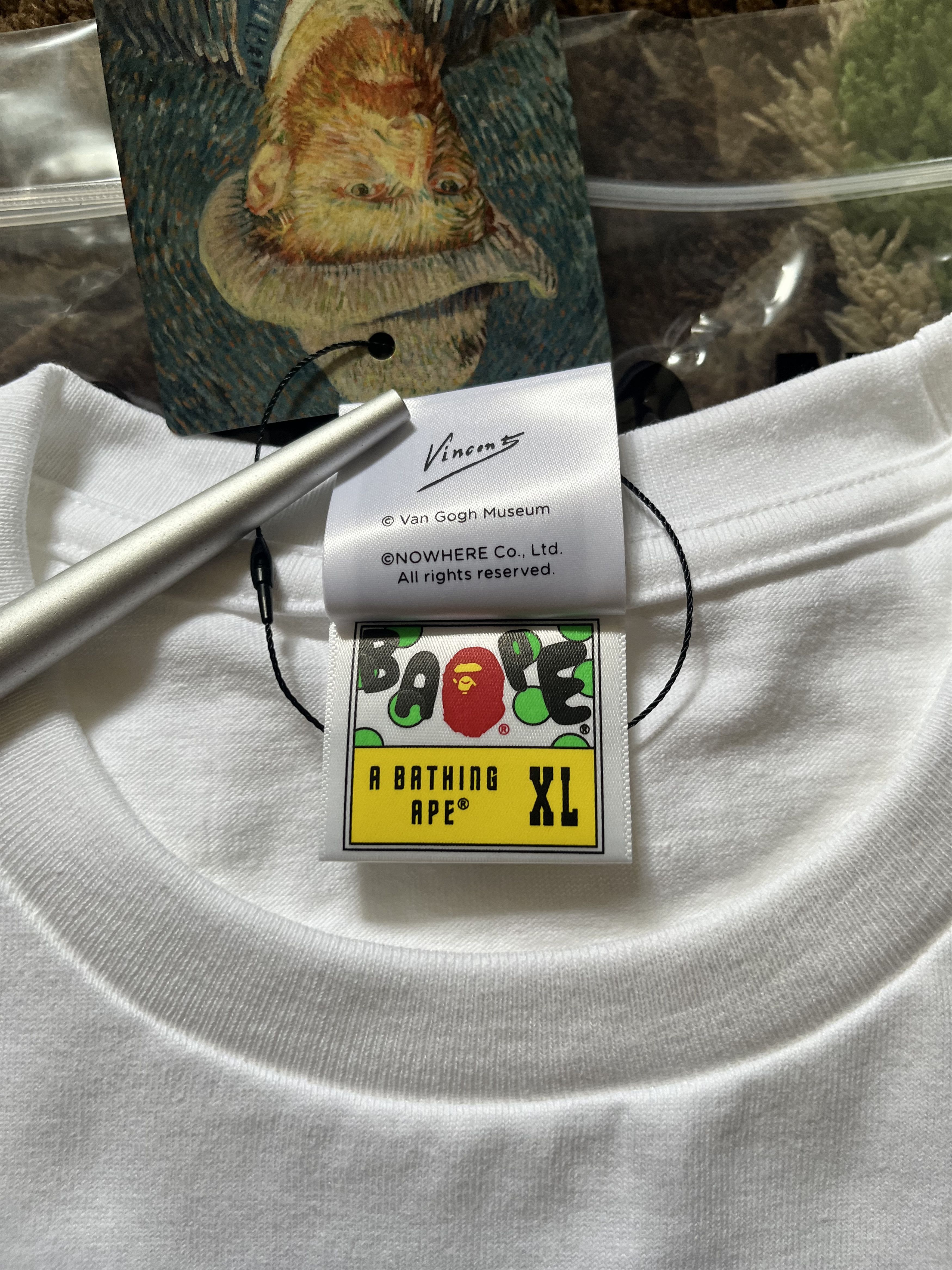 Bape BAPE VAN GOGH MUSEUM APE HEAD CANVAS ART TEE WHITE Size US XL / EU 56 / 4 - 12 Thumbnail