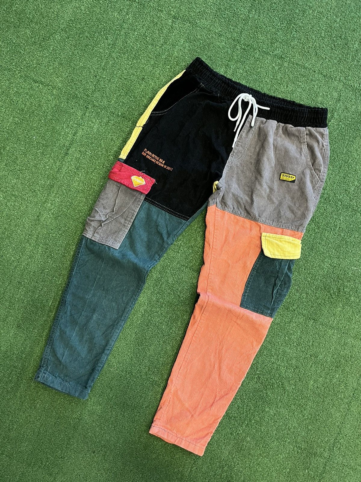 Shein × Vintage Vintage Y2K Courdoroy Cargo Pants Stussy style Patchwork Size US 30 / EU 46 - 3 Thumbnail