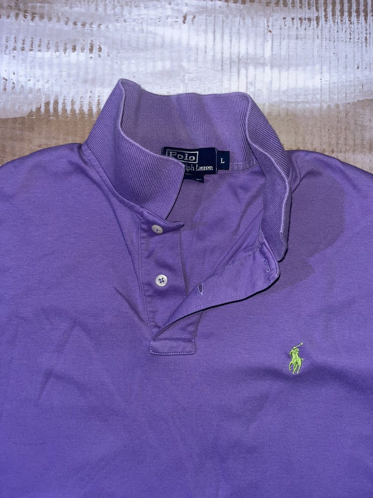 Polo Ralph Lauren Polo Ralph Lauren Purple Solid Polo Size US L / EU 52-54 / 3 - 2 Thumbnail