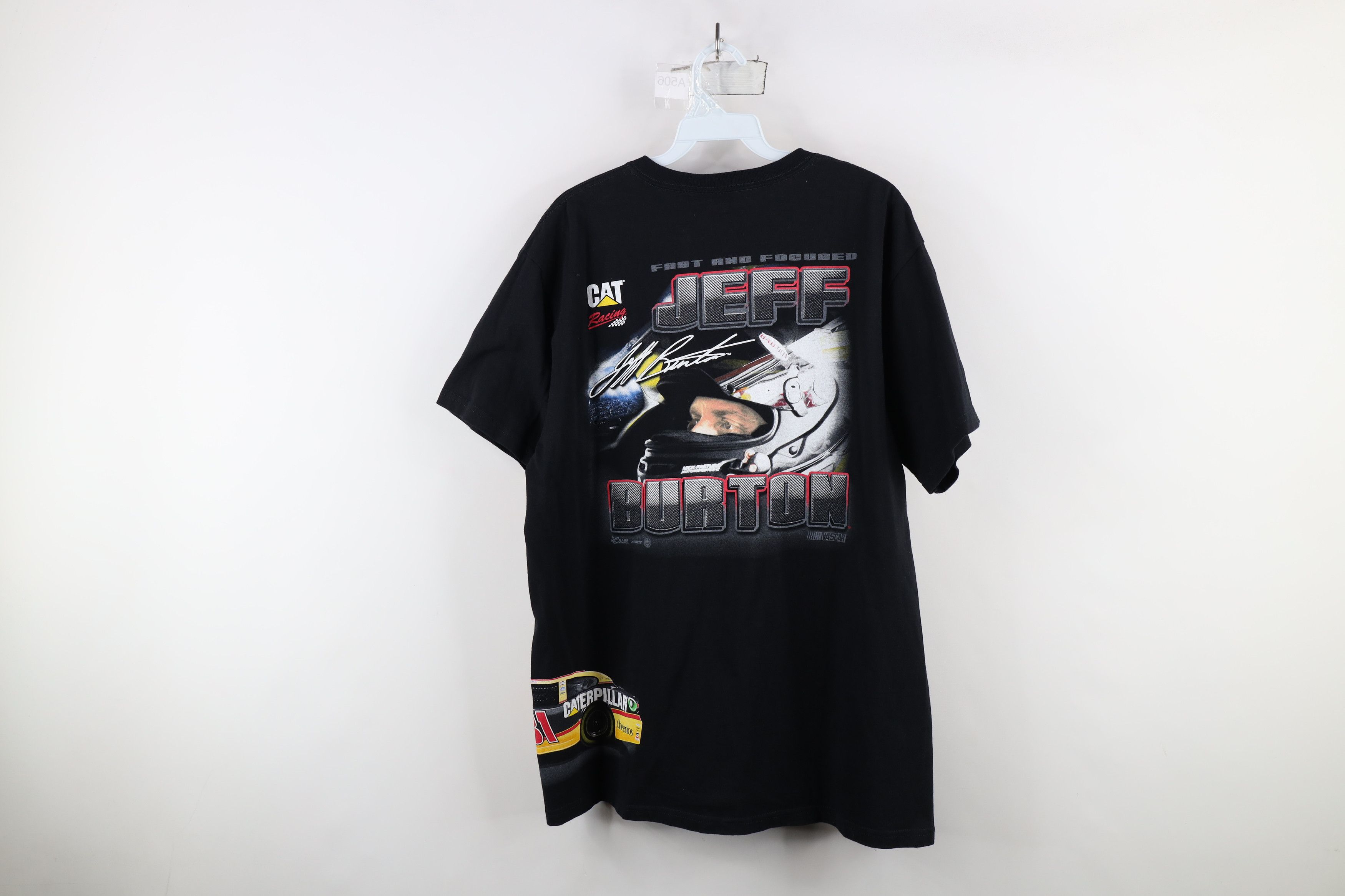 Vintage Vintage NASCAR Over Print Jeff Burton Racing T-Shirt Black Size US L / EU 52-54 / 3 - 11 Thumbnail