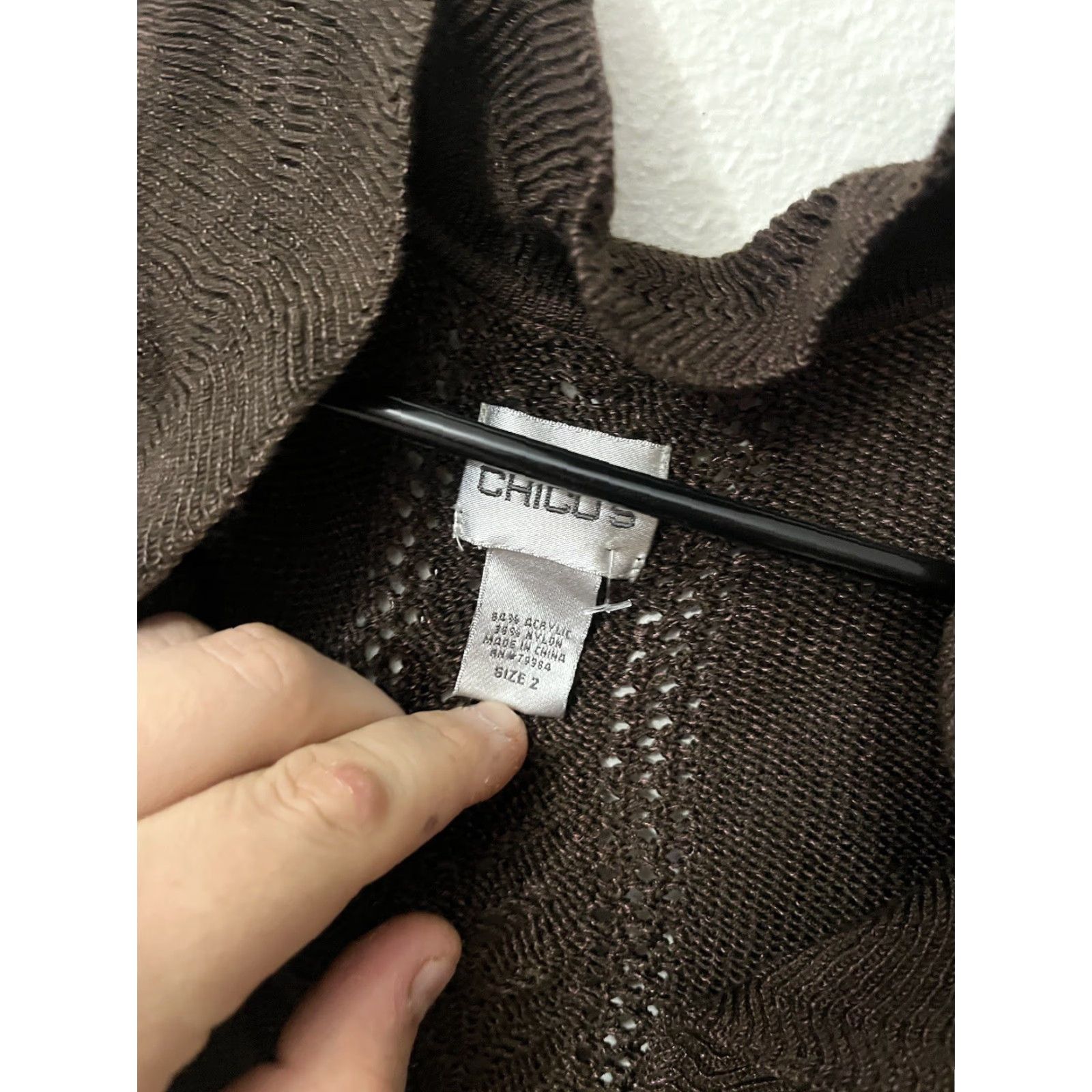 Vintage VINTAGE Chico’s Long Open Cardigan Tunic Sweater Brown Long Flounced Sleeve Size 2 Size XS / US 0-2 / IT 36-38 - 3 Thumbnail