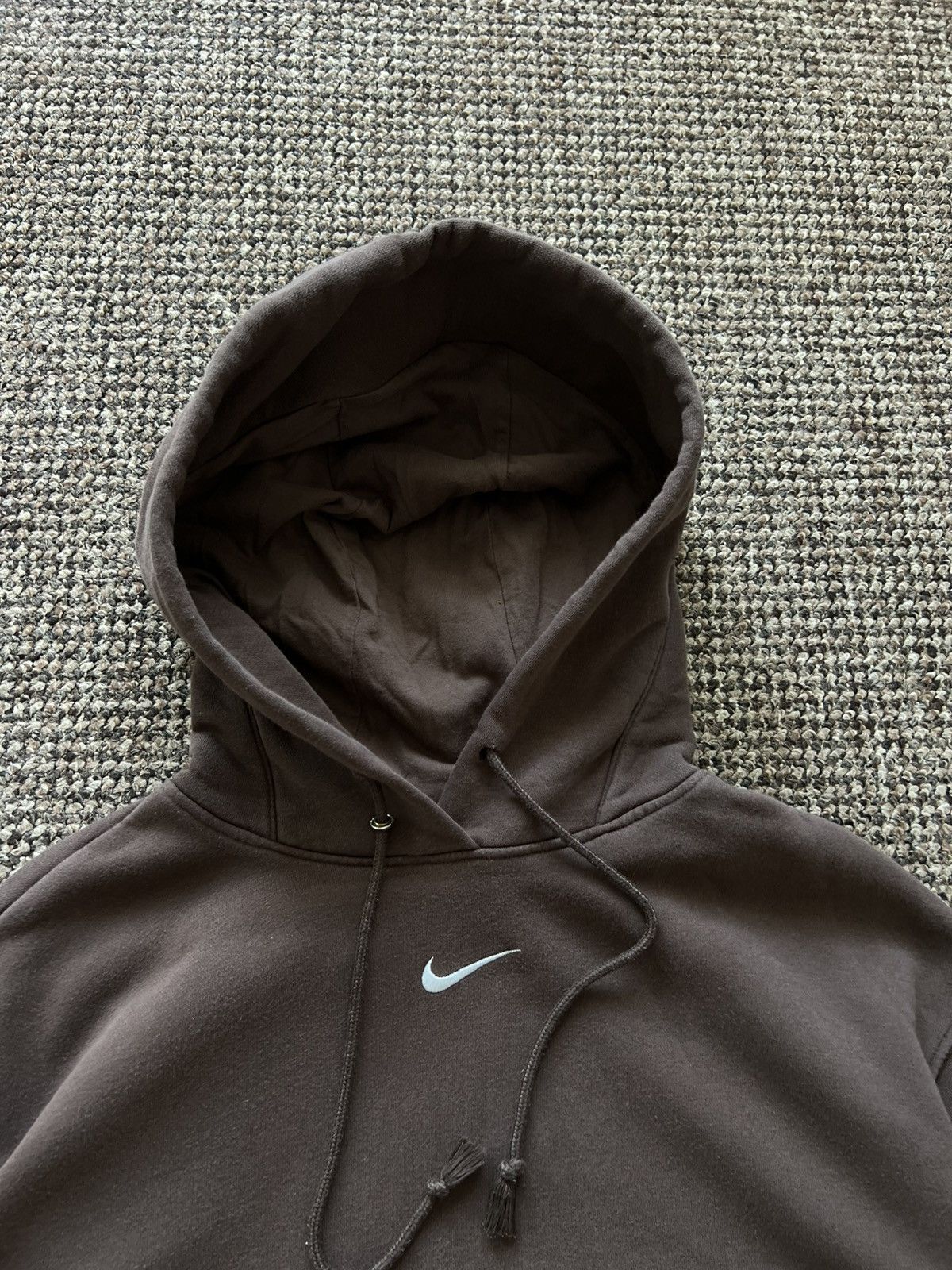 Nike Nike Brown Center Swoosh Hoodie Y2K Vintage Size US M / EU 48-50 / 2 - 6 Thumbnail
